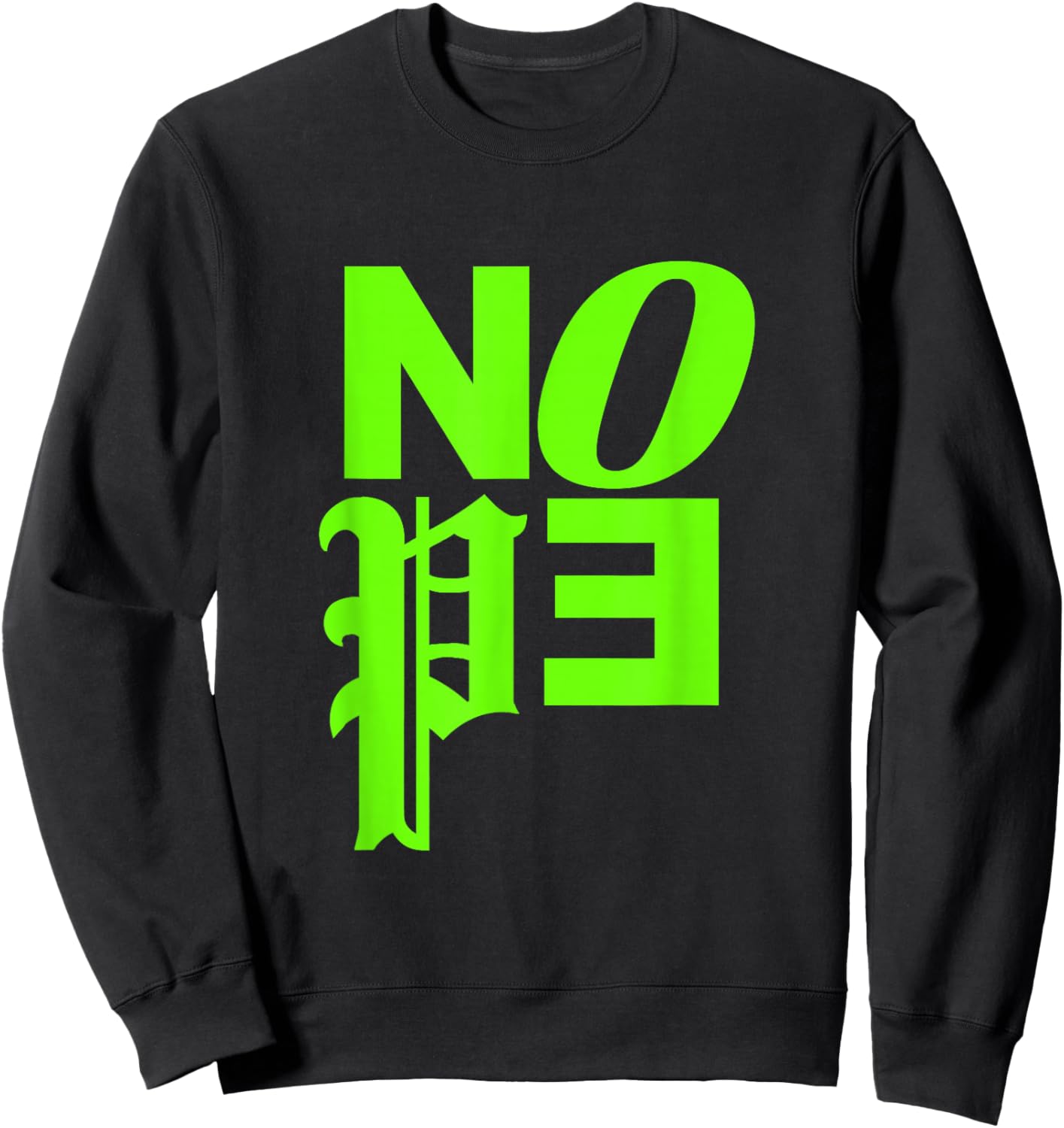 Green Color Nope v2 Green Graphic Sweatshirt - Sweatshirt | Black