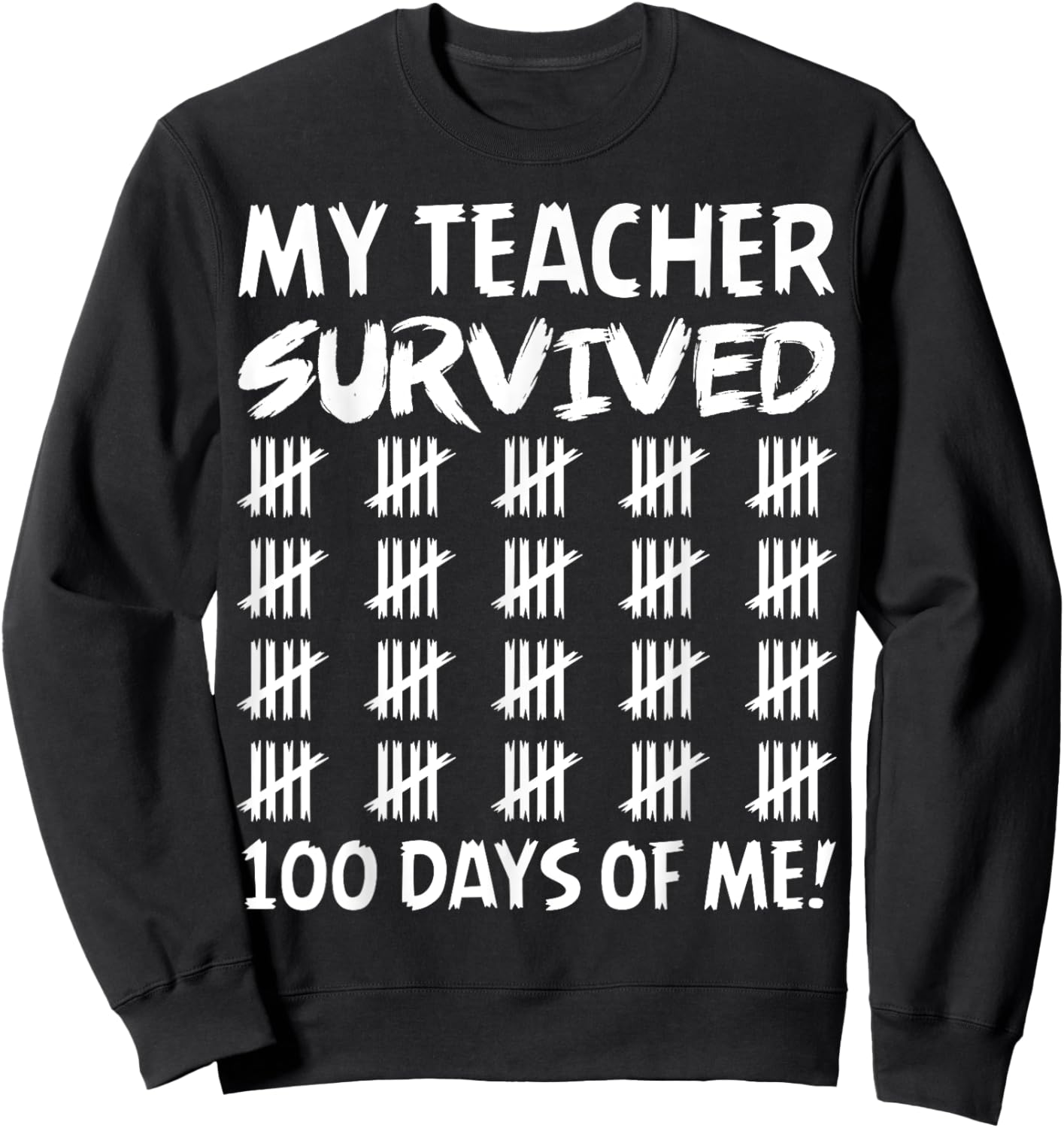 Funny School Boys Girls Kids Shirt Survived 100 Days Of Me Sweatshirt - Sweatshirt | Black