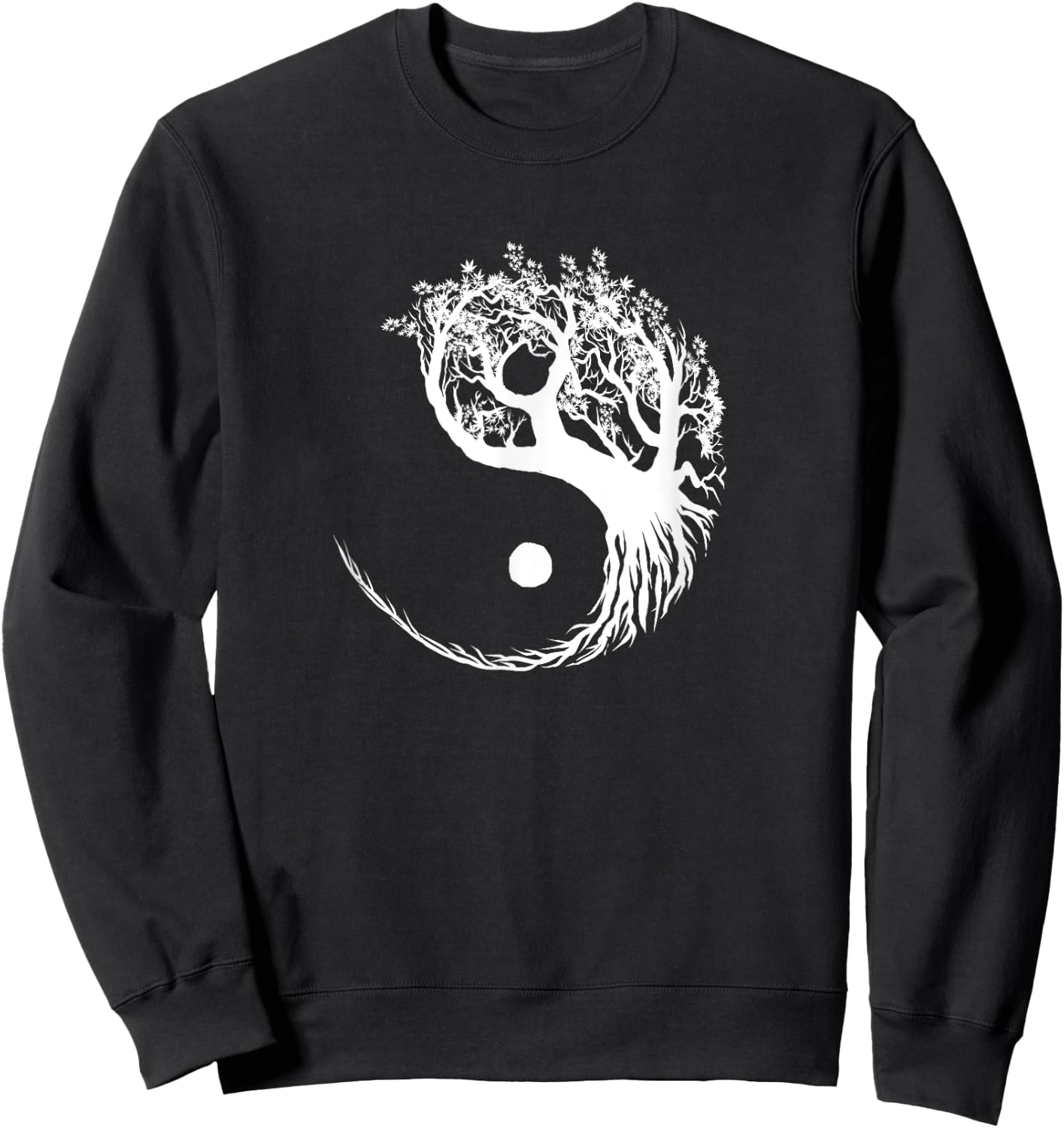 Mandala Yin Yang Bonsai Tree Funny Hippie Gift Women Sweatshirt - Sweatshirt | Black