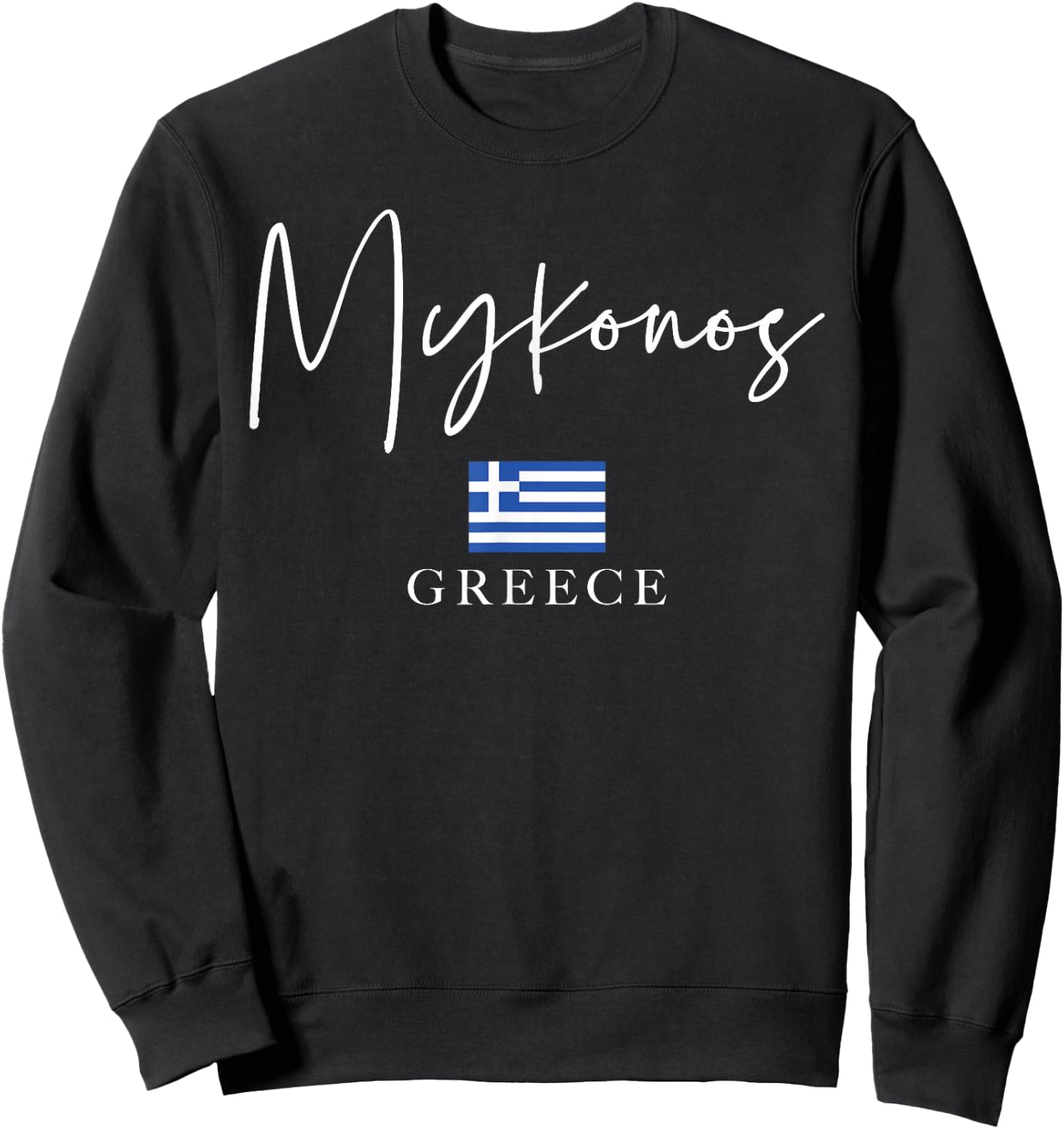 Greece Flag Vacation - Island Mykonos Sweatshirt - Sweatshirt | Black