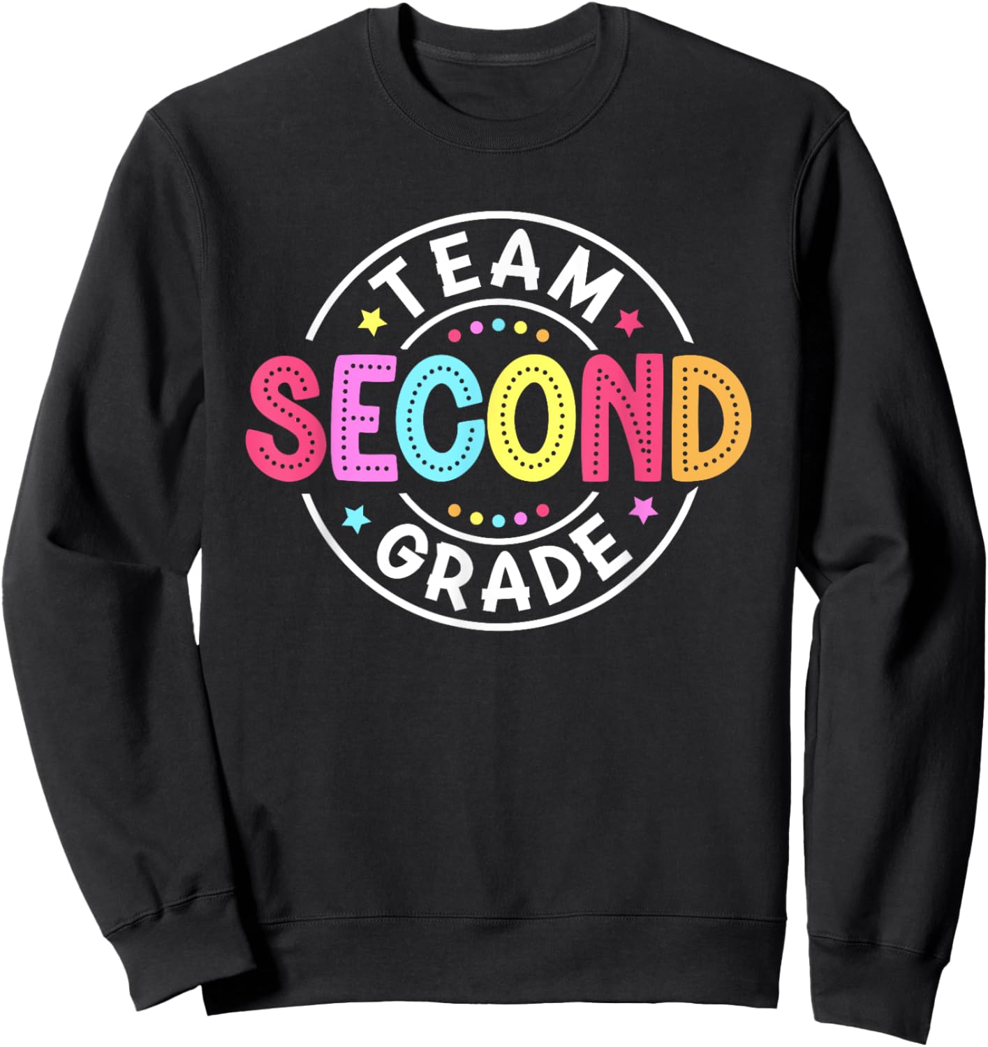 Team Second Grade Teacher Back To School 2nd Grade Squad Kid Sweatshirt - Sweatshirt | Black