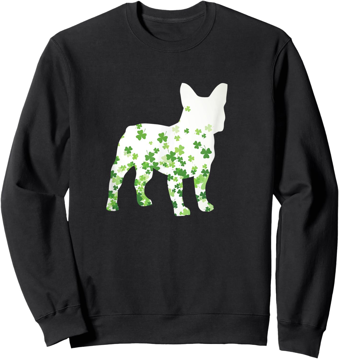 French Bulldog St Patrick's Day Shamrock Dog Women Kids Sweatshirt - Sweatshirt | Black