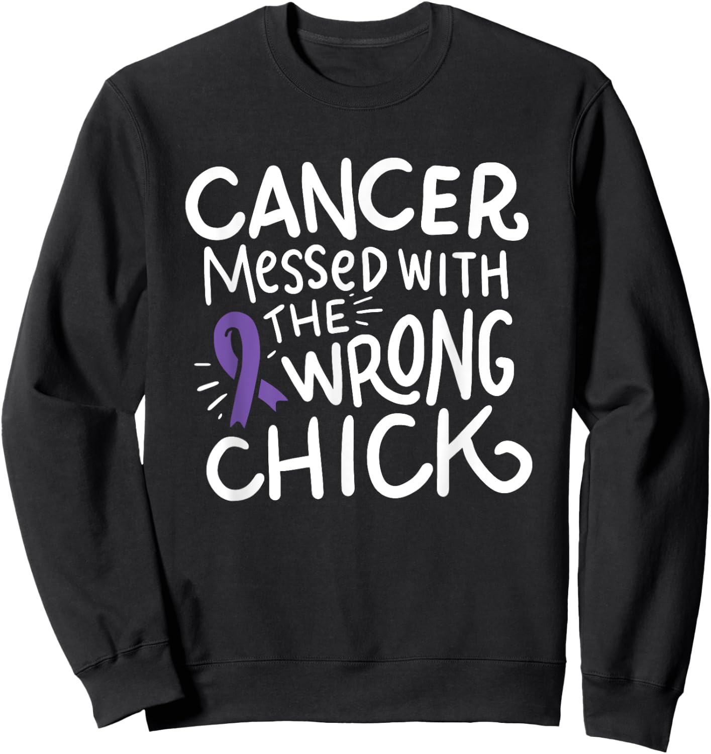 Hodgkin Lymphoma Cancer Survivor Fighter Chemo Violet Ribbon Sweatshirt - Sweatshirt | Black