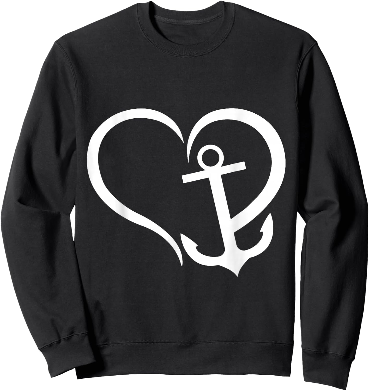 Preppy Nautical Anchor Gifts for Sailors Boaters & Yachting Sweatshirt - Sweatshirt | Black