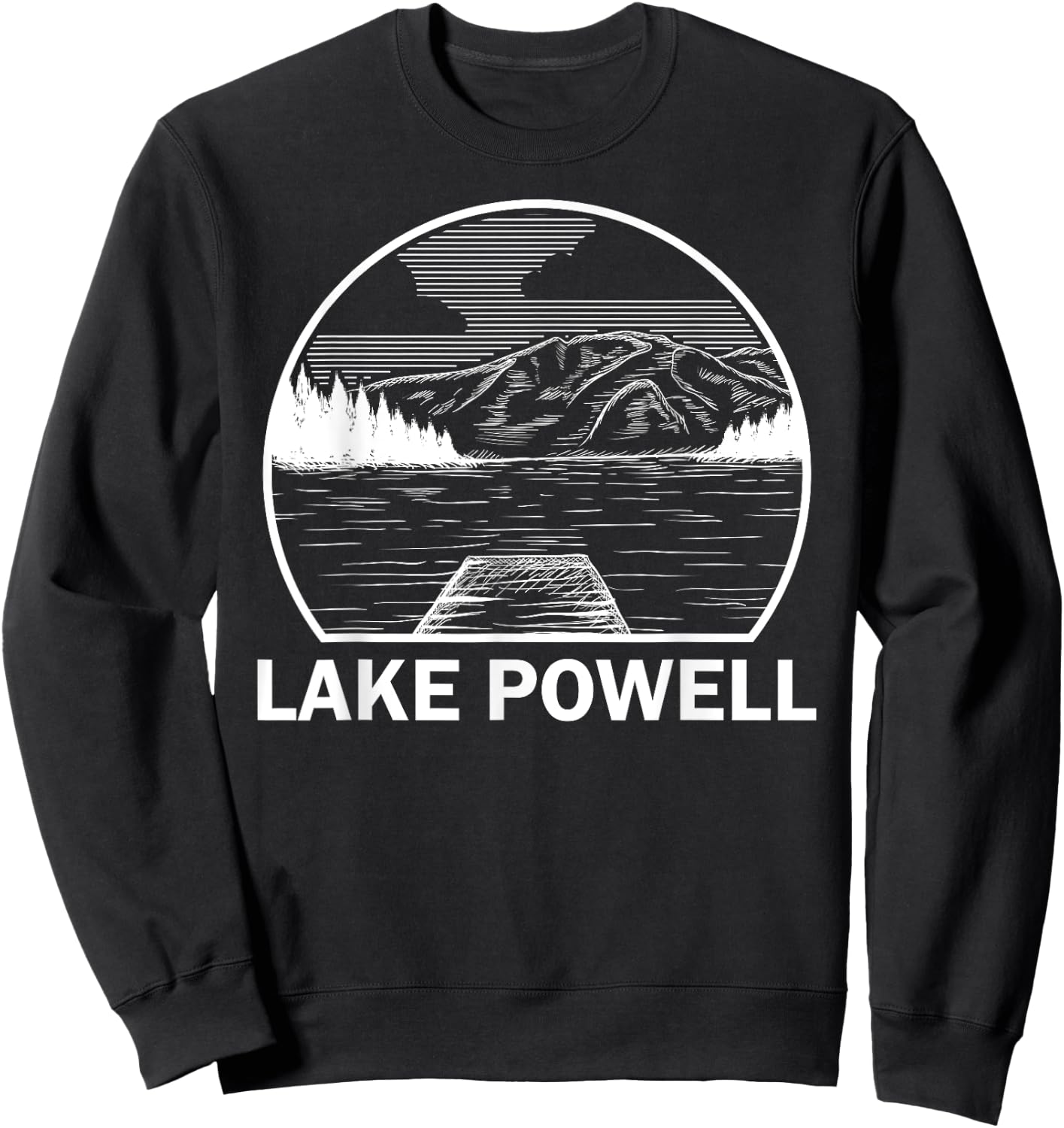 LAKE POWELL ARIZONA Funny Fishing Camping Summer Gift Men Women Kids Sweatshirt - Sweatshirt | Black