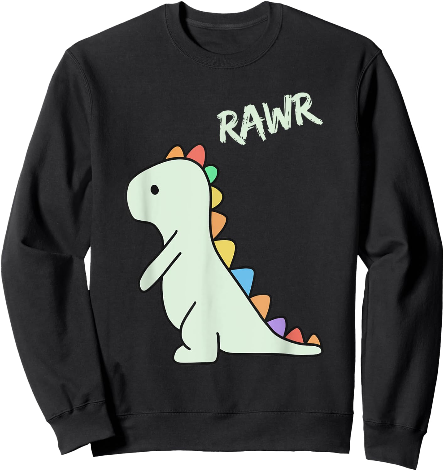 Cute Dino Rawr Dinosaur Roaring Funny Kid Dino Cartoon Sweatshirt - Sweatshirt | Black