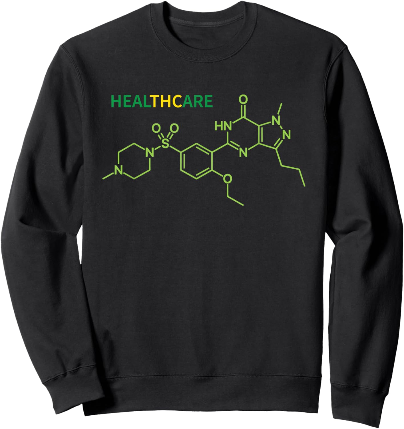 THC Healthcare Molecule Cannabis Medical Marijuana Chemical Sweatshirt - Sweatshirt | Black