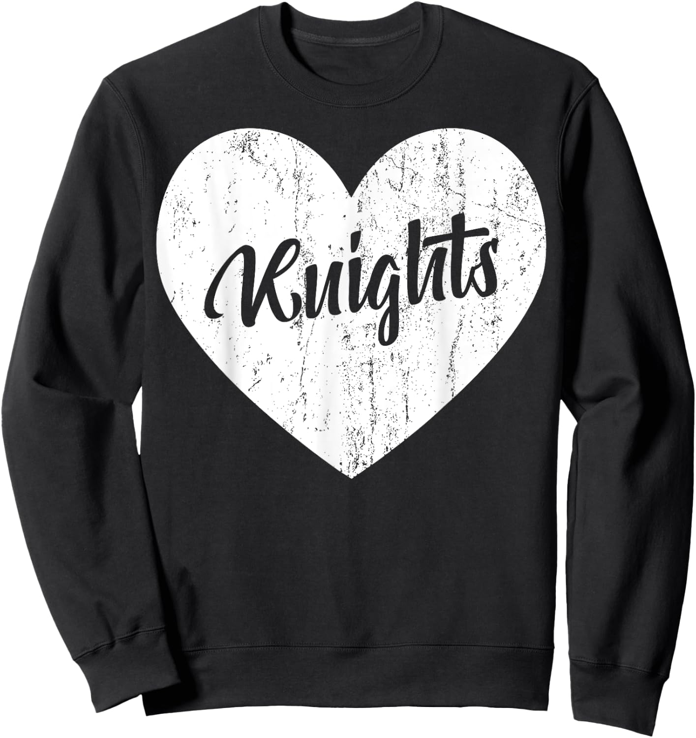 Knights School Sports Fan Team Spirit Mascot Heart Gift Sweatshirt - Sweatshirt | Black