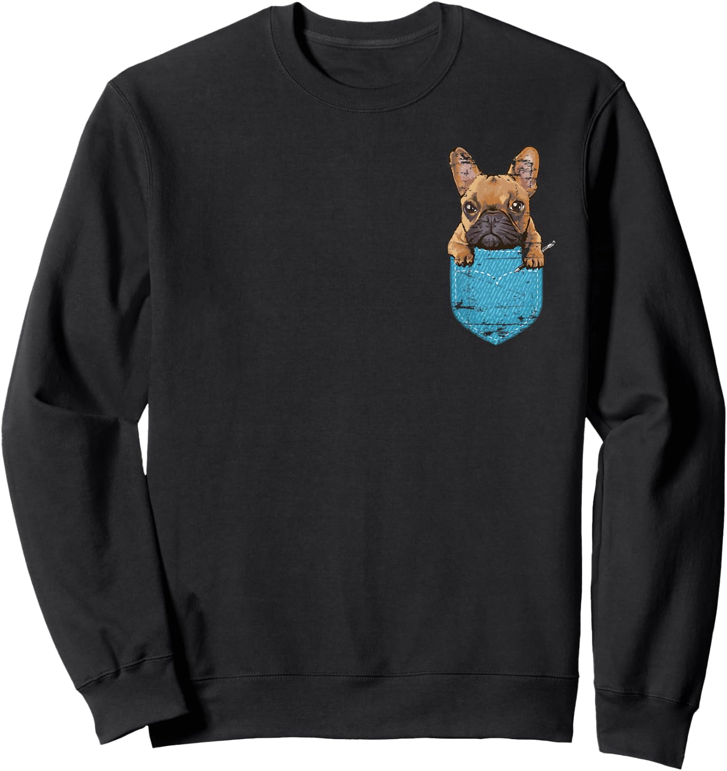 Cute Pet Animal Dog Breeder Gift Pocket French Bulldog Men Women Girls Kids Sweatshirt - Sweatshirt | Black