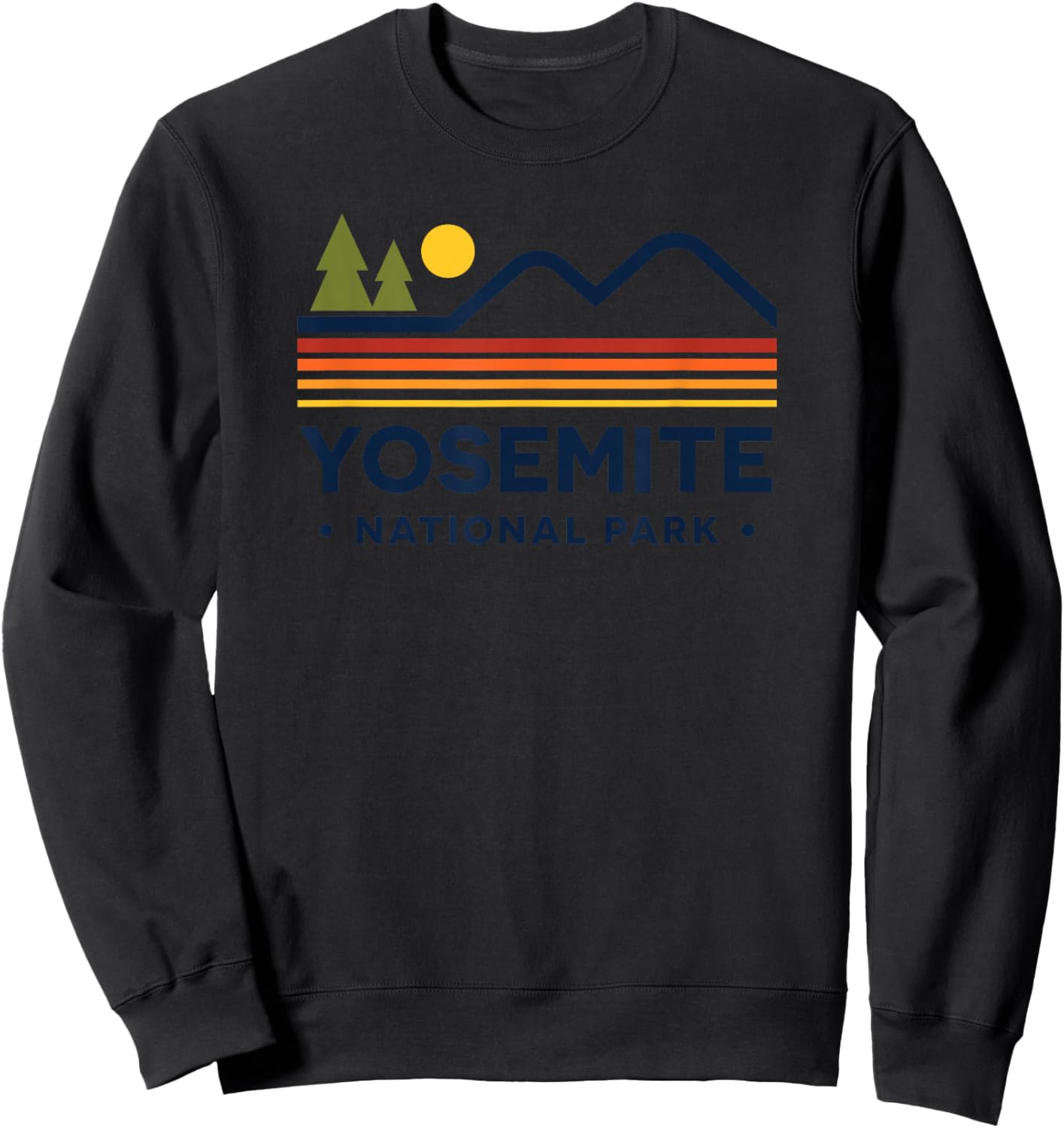 Retro Yosemite National Park Sweatshirt - Sweatshirt | Black