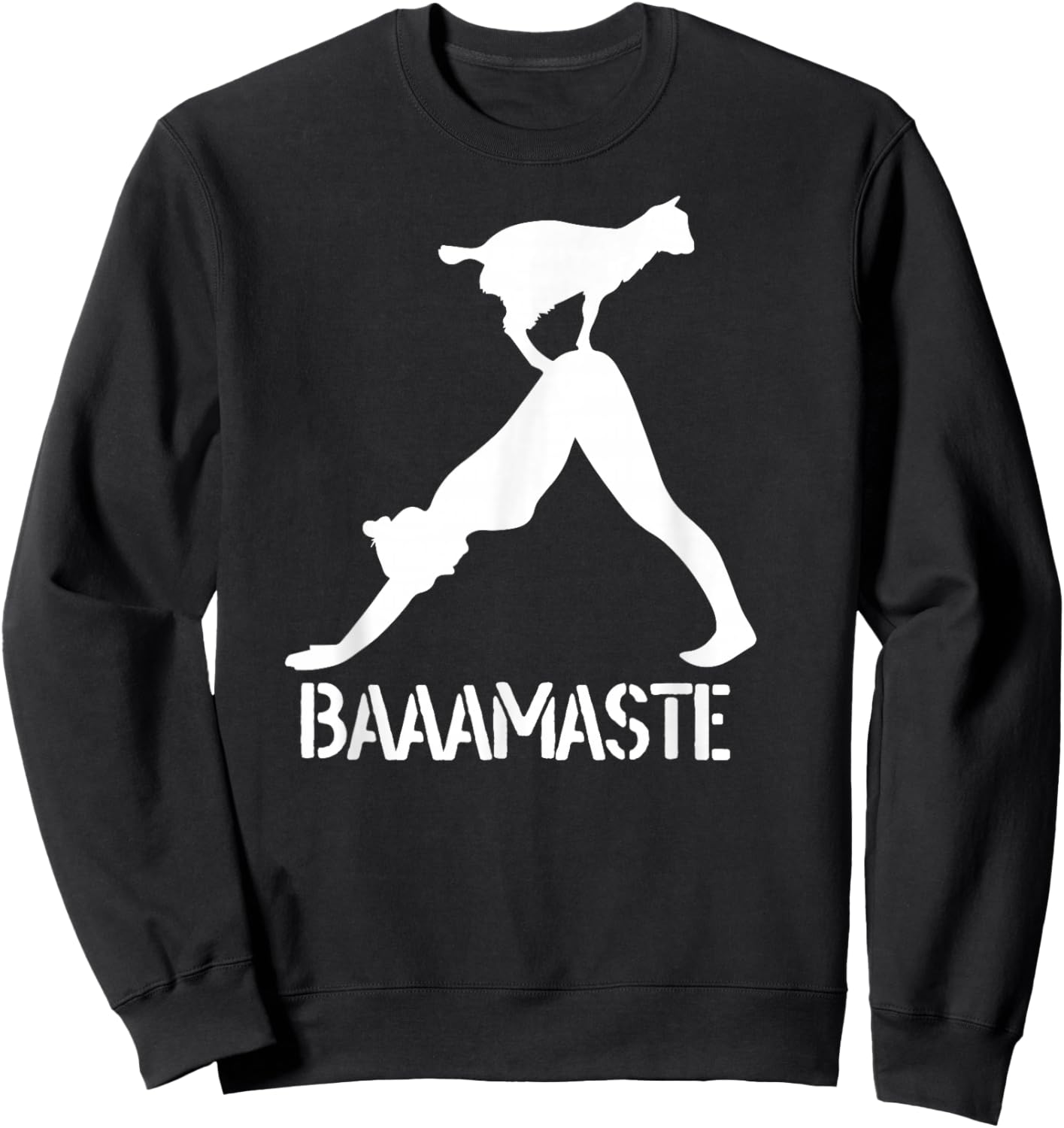 Funny Baamaste Goat Yoga Sweatshirt - Sweatshirt | Black