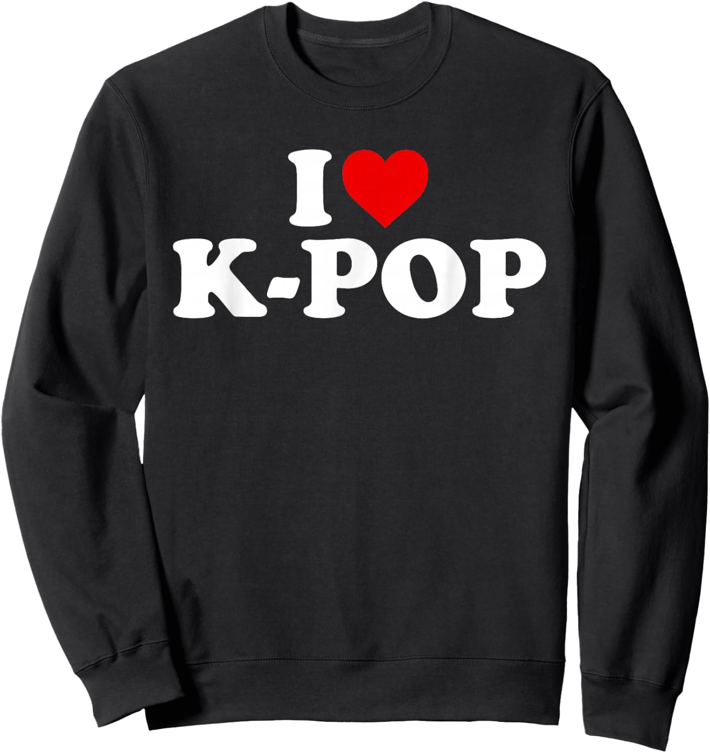 I Love K-pop - Heart Sweatshirt - Sweatshirt | Black