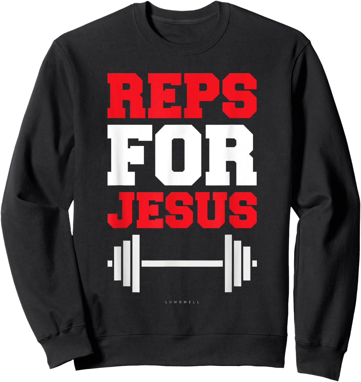 Reps For Jesus . Funny Gym Jesus With Sayings Sweatshirt - Sweatshirt | Black