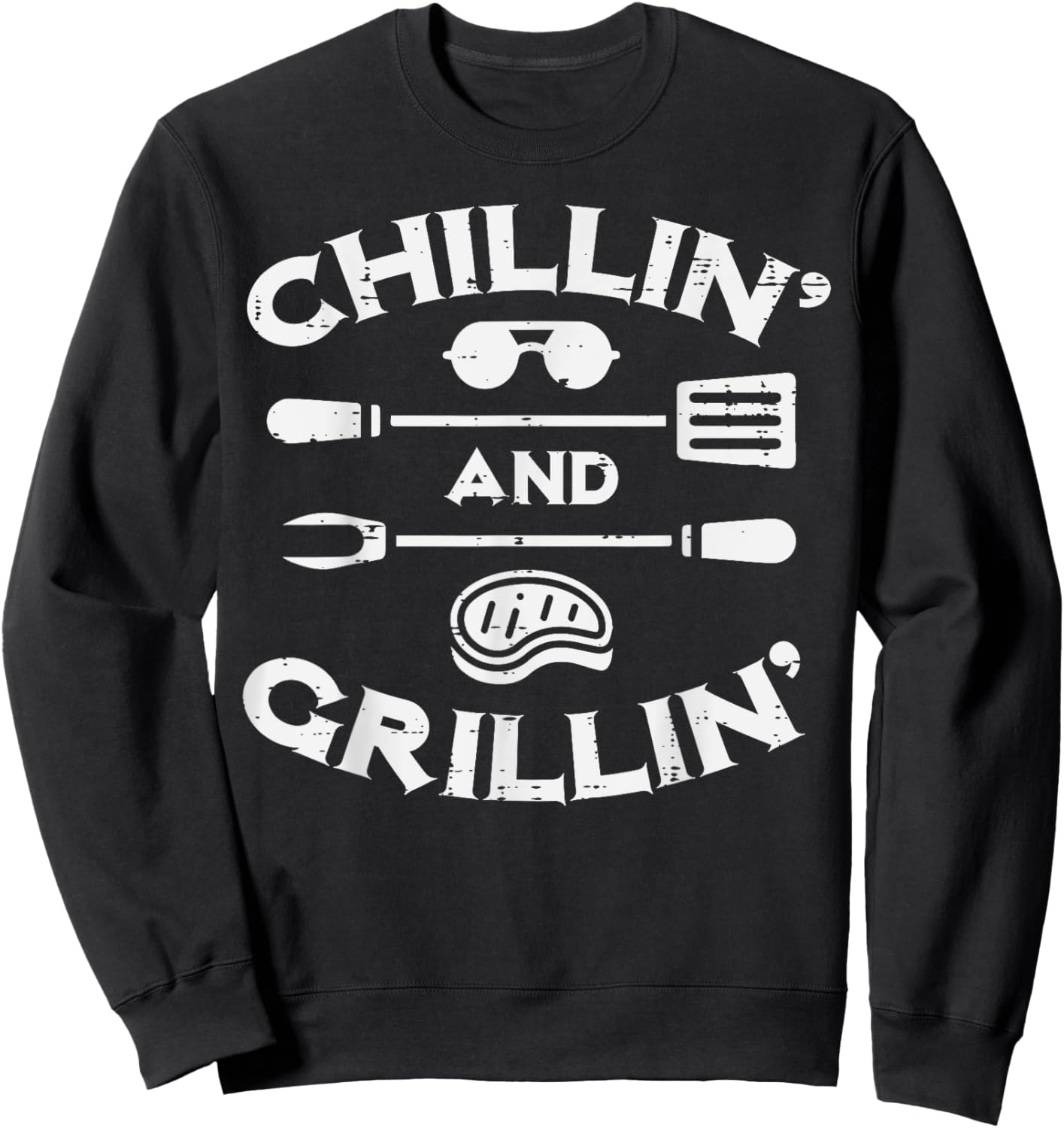 Bbq Chillin And Grillin Barbecue Pit Men Women Kids Sweatshirt - Sweatshirt | Black