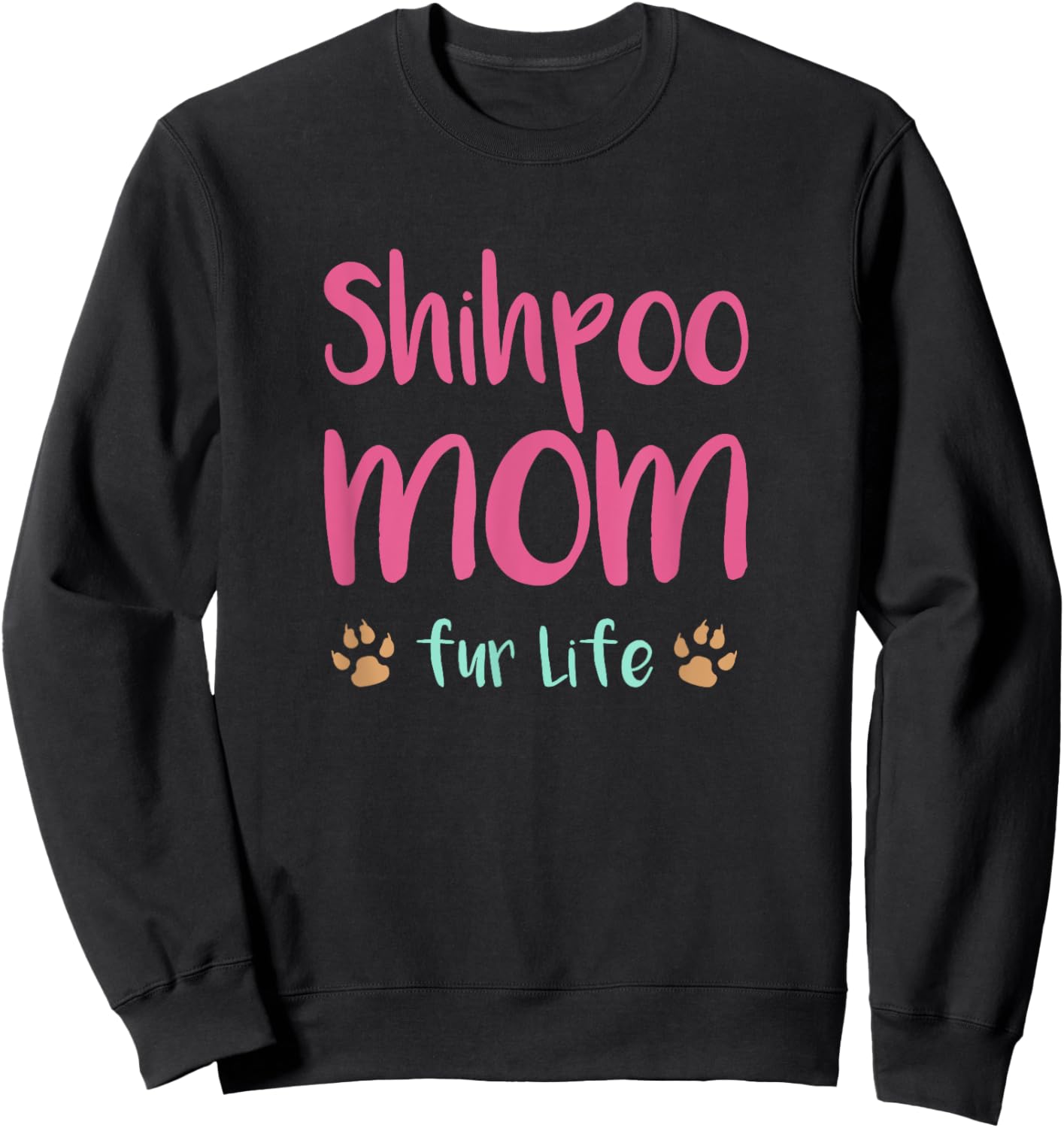 Shihpoo Mom Shih Tzu Poodle Mom Sweatshirt - Sweatshirt | Black