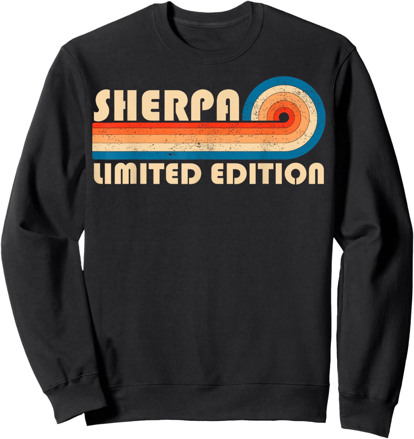 SHERPA Surname Retro Vintage 80s 90s Birthday Reunion Sweatshirt - Sweatshirt | Black