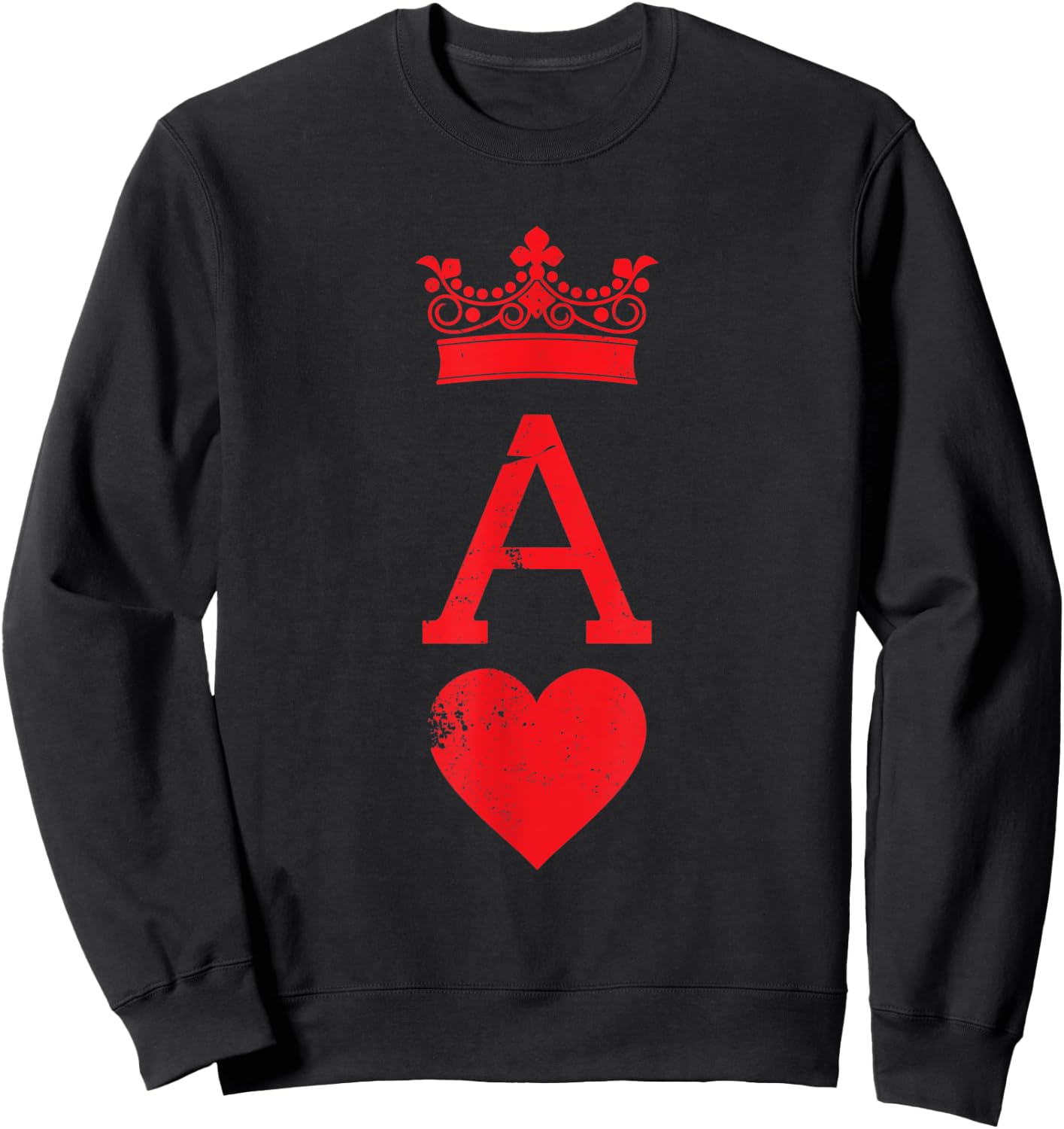 Ace of Hearts Blackjack Cards Halloween Matching Couple Sweatshirt - Sweatshirt | Black