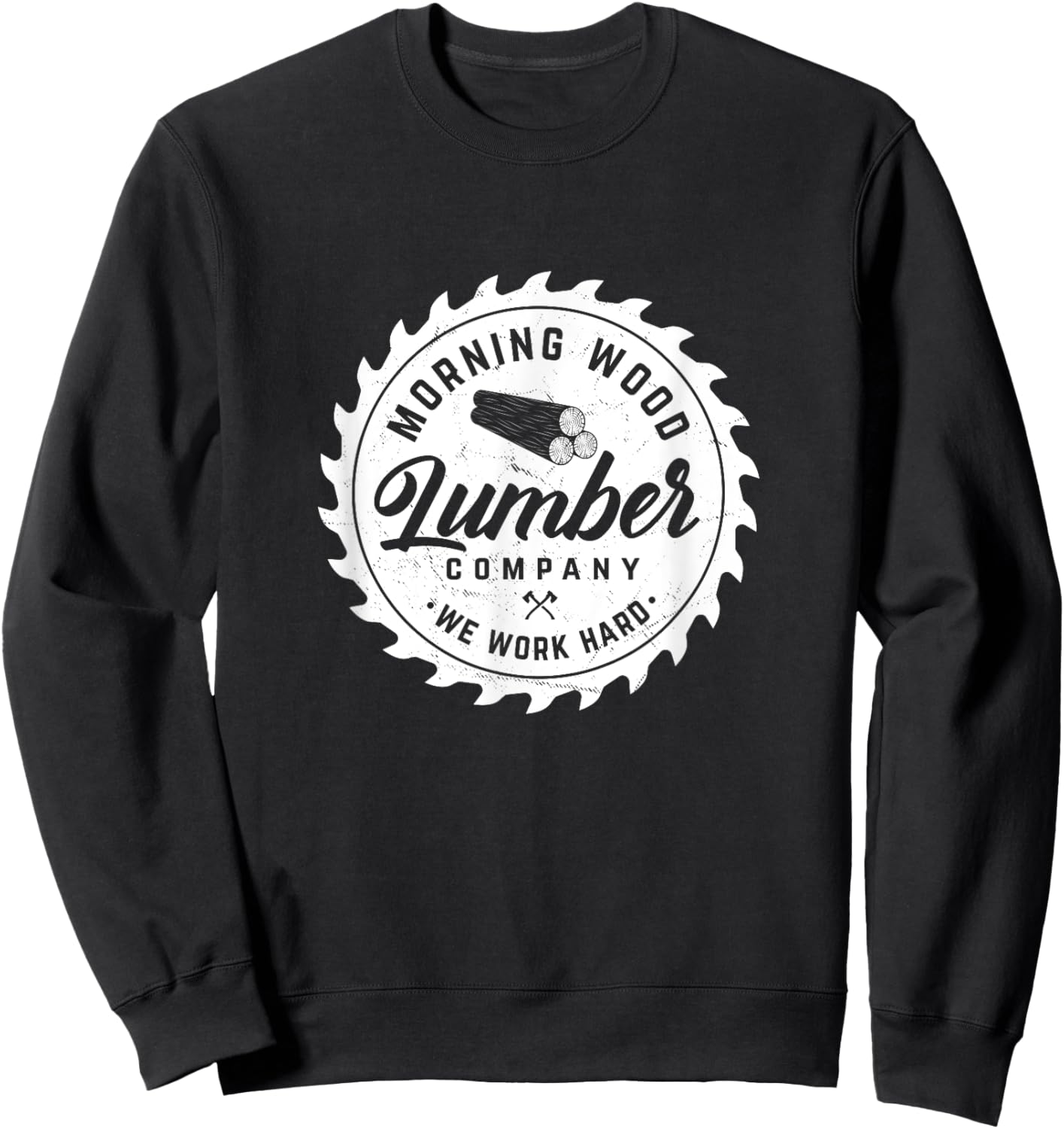 Retro Morning Lumber Company Camping Woodman Sweatshirt - Sweatshirt | Black