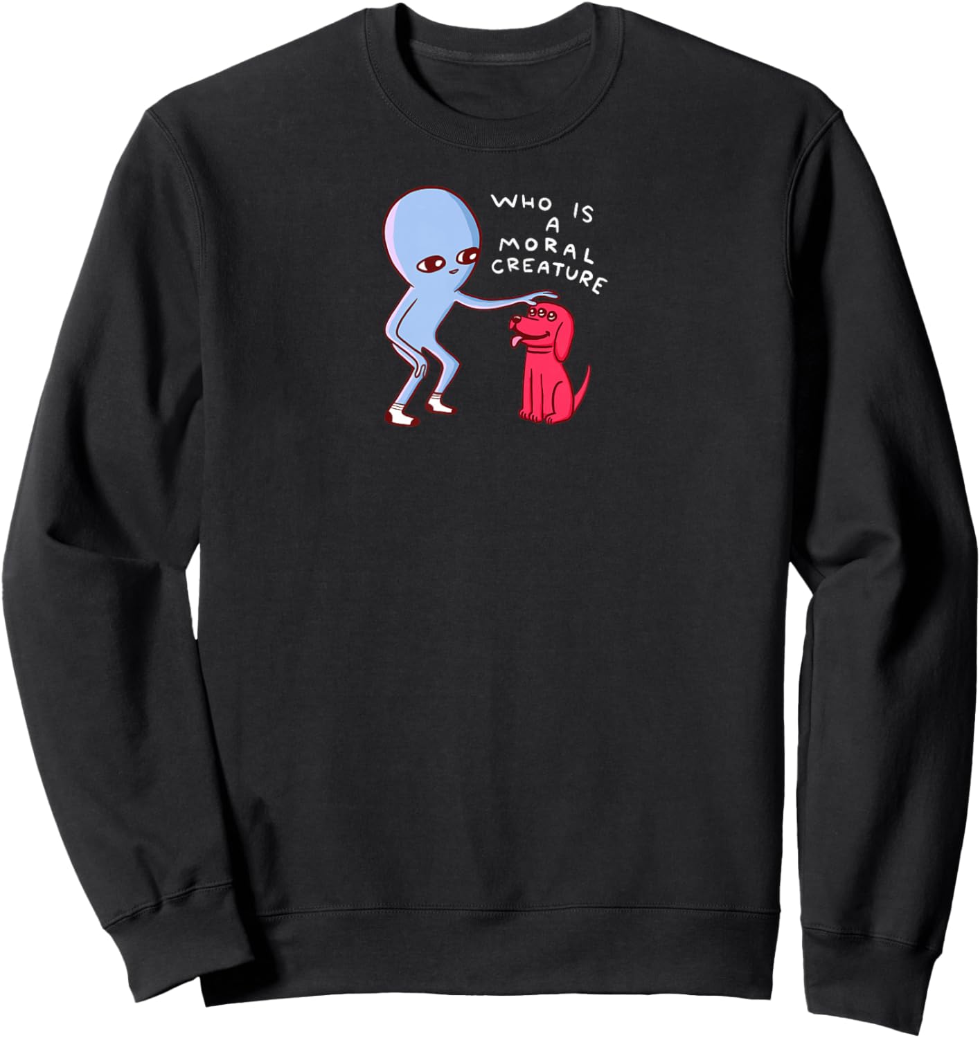 Threadless Nathan W. Pyle Moral Creature Graphic Sweatshirt - Sweatshirt | Black