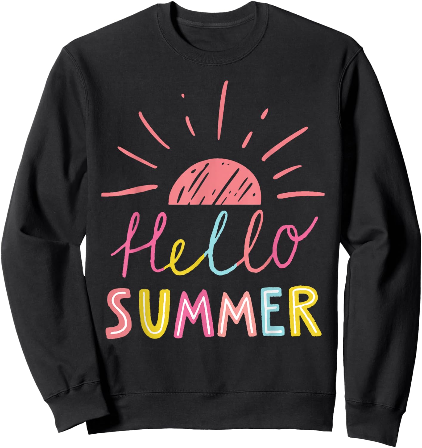 Hello Summer End of School Year Teacher Shirts Kid Sweatshirt - Sweatshirt | Black