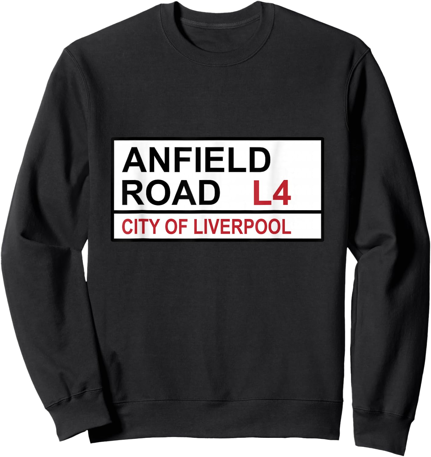 Liverpool Anfield Road Street Sign Sweatshirt - Sweatshirt | Black