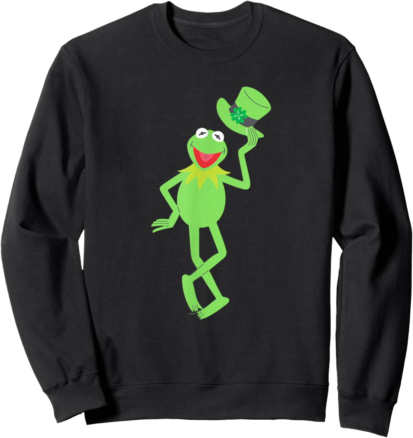 Disney Muppets Kermit the Frog with Top Hat St Patrick's Day Sweatshirt - Sweatshirt | Black