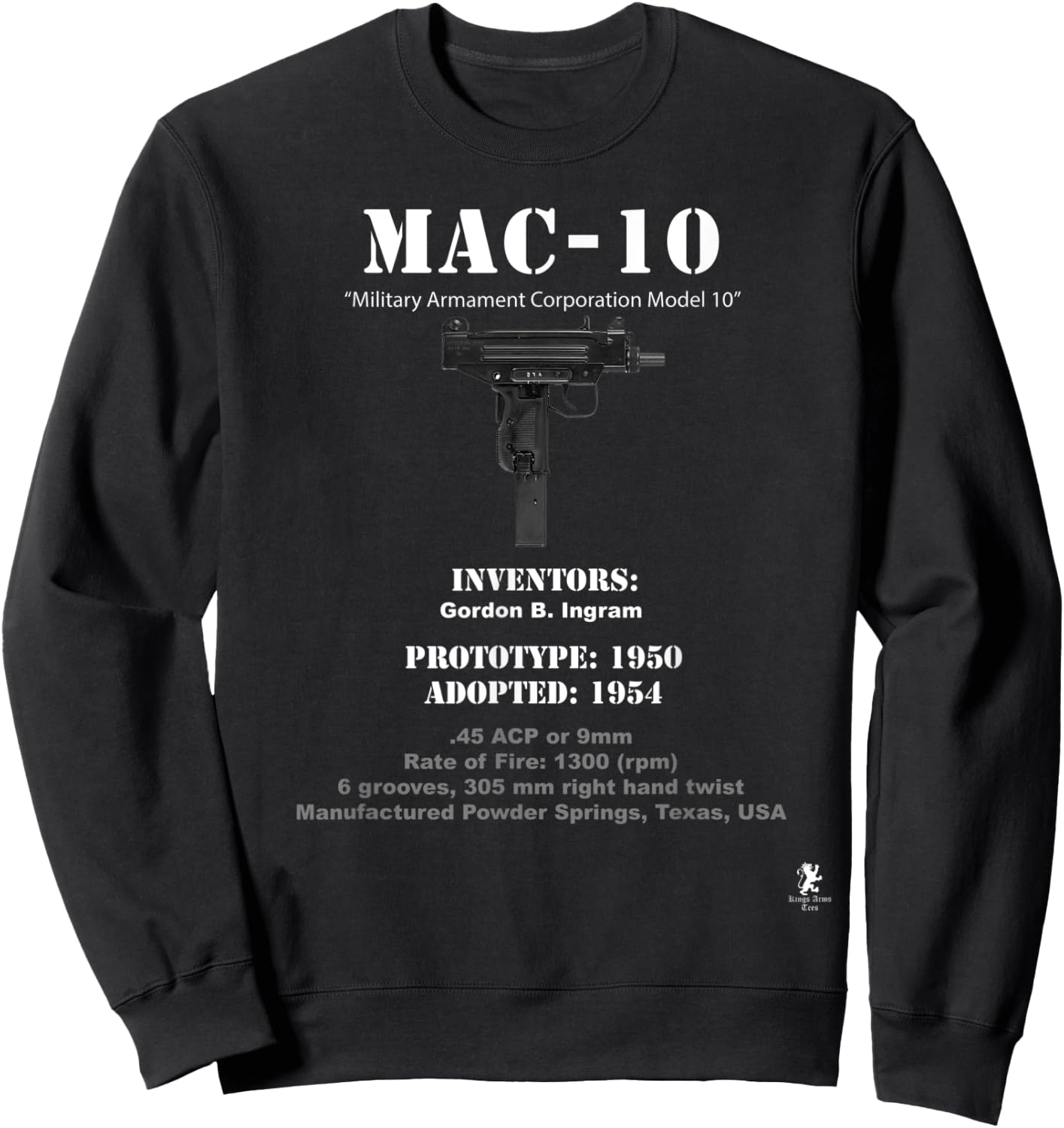 MAC-10 - Invention and History Sweatshirt - Sweatshirt | Black