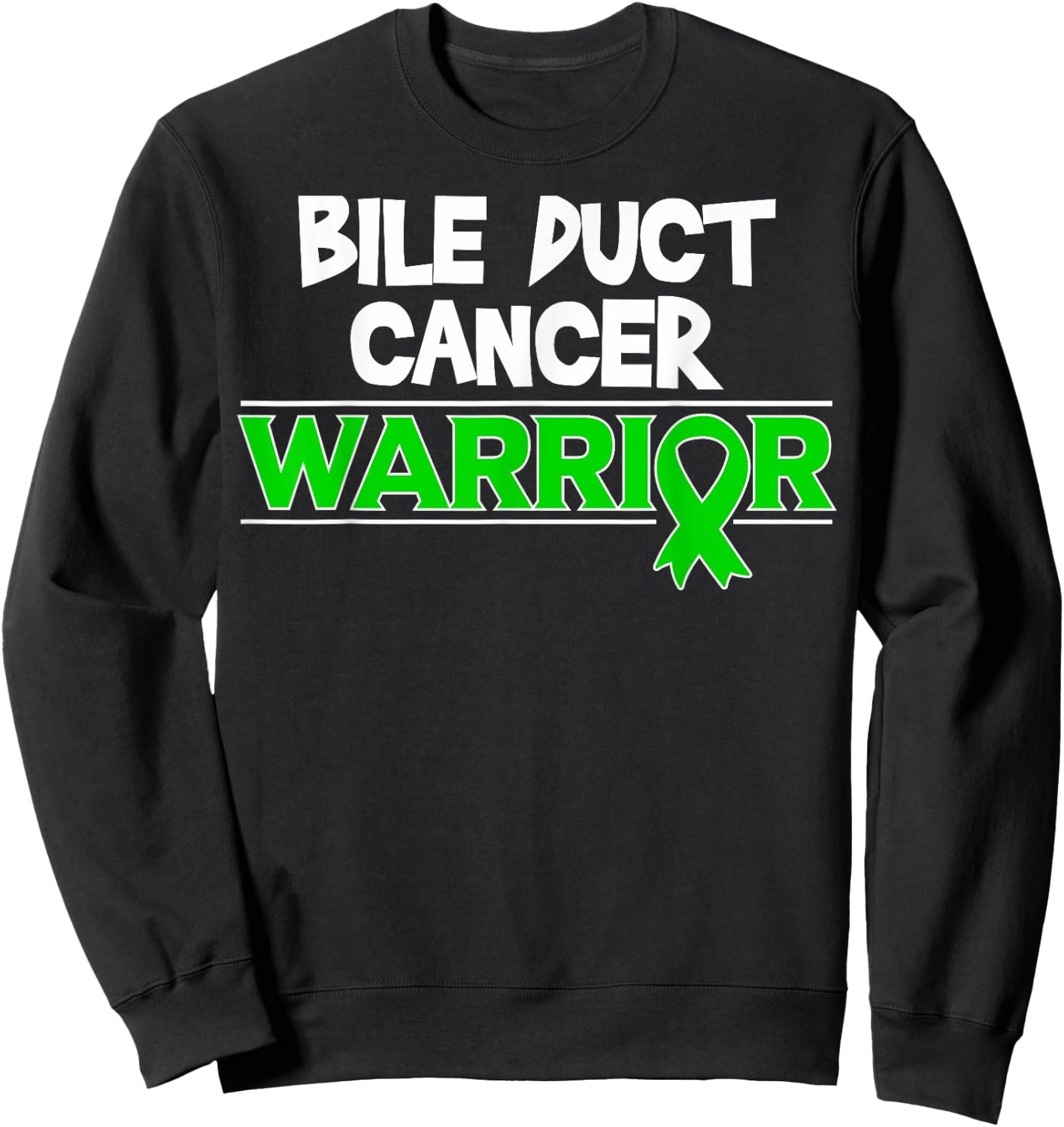 Bile Duct Cancer Awareness Gift Green Ribbon Sweatshirt - Sweatshirt | Black