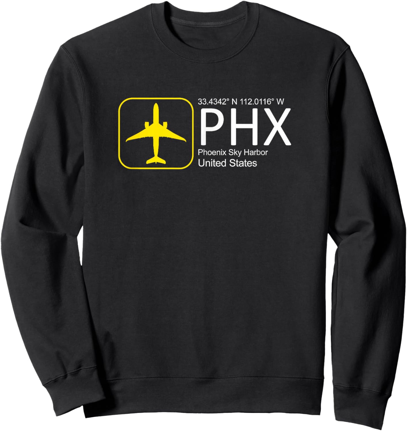 PHX Sky High Phoenix Airport Merch for Aviation Enthusiasts Sweatshirt - Sweatshirt | Black