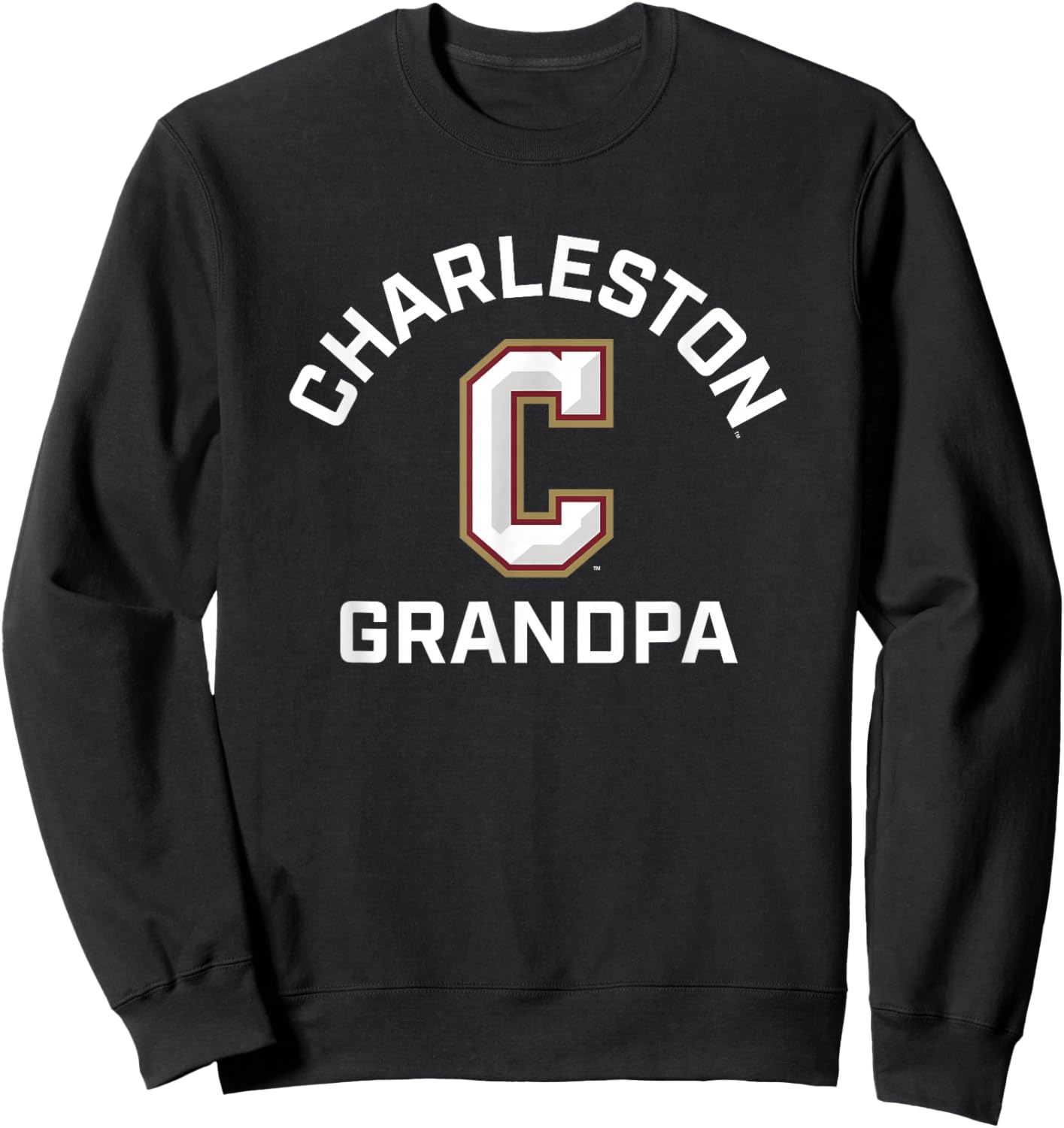 College of Charleston Cougars Arched Grandpa Sweatshirt - Sweatshirt | Black