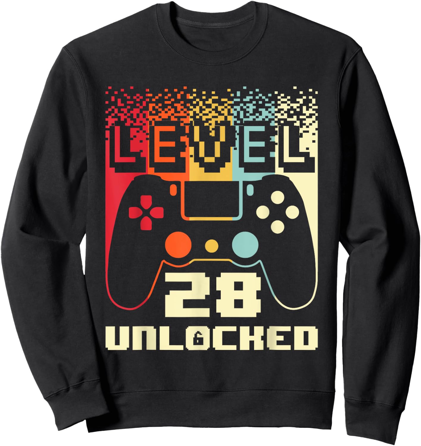 28th Birthday Level 28 Unlocked Gamer 28 Year Old Sweatshirt - Sweatshirt | Black