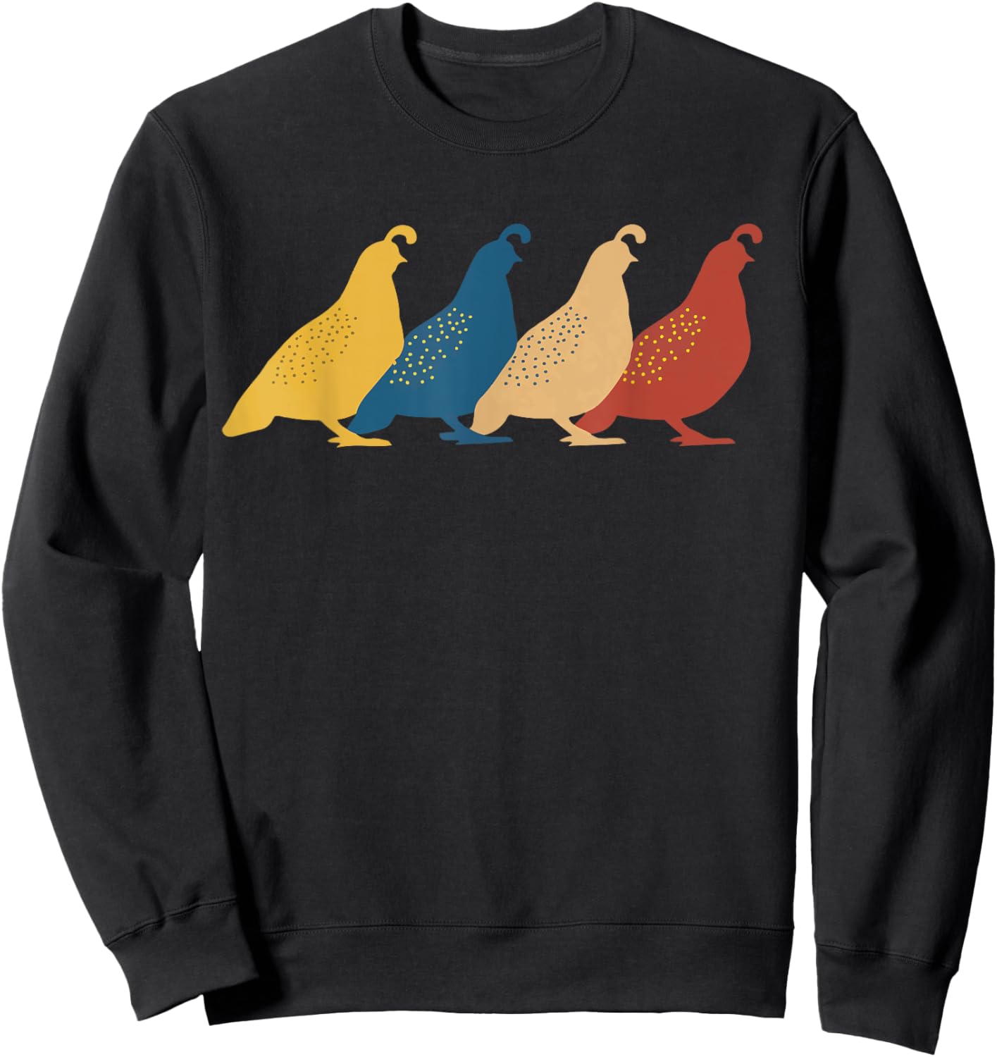Quail Retro Bird Quails Animal Sweatshirt - Sweatshirt | Black