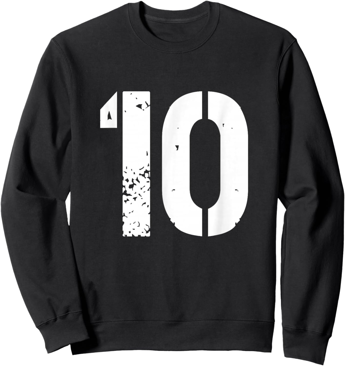 Uniform Numbered Jersey Designs for Sports Fans - Number 10 Varsity Team - 10th Birthday & Ten Years Old Sweatshirt - Sweatshirt | Black