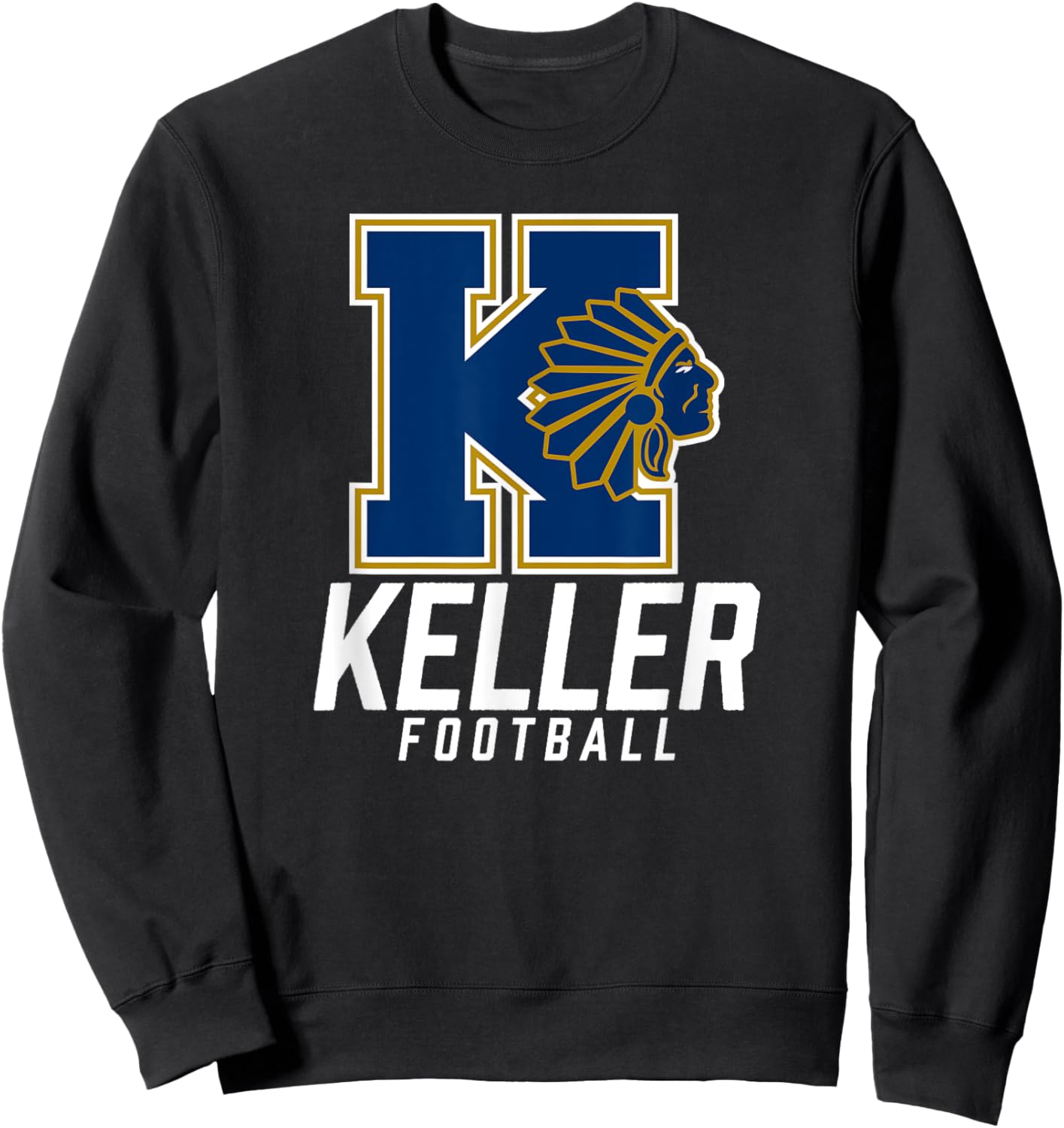 Keller Indians Logo Football Team HS Sweatshirt - Sweatshirt | Black