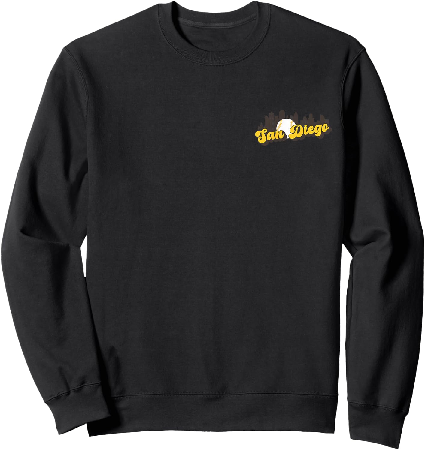San Diego Baseball Minimalist City Skyline Baseball Lover Sweatshirt - Sweatshirt | Black