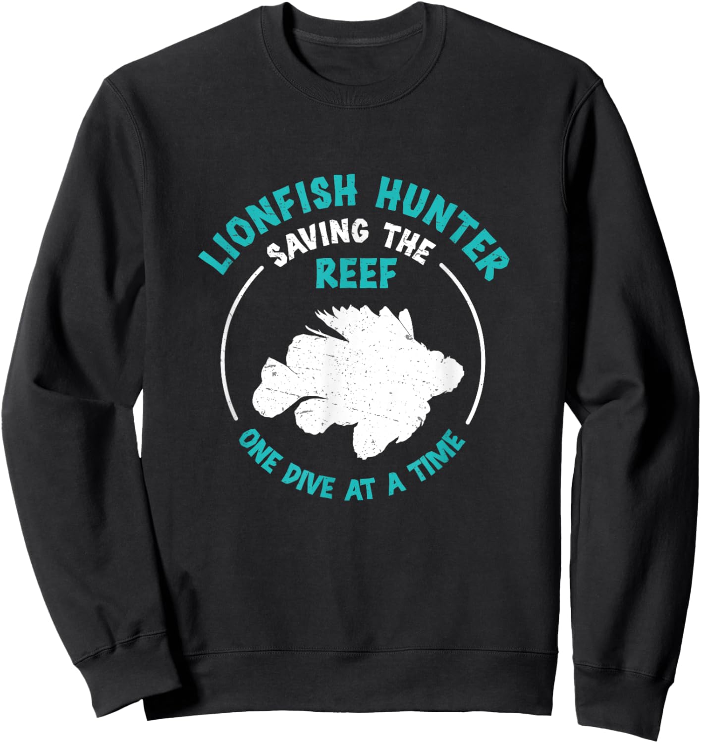 Funny Lionfish Hunter Saving The Reef One Dive At A Time Sweatshirt - Sweatshirt | Black