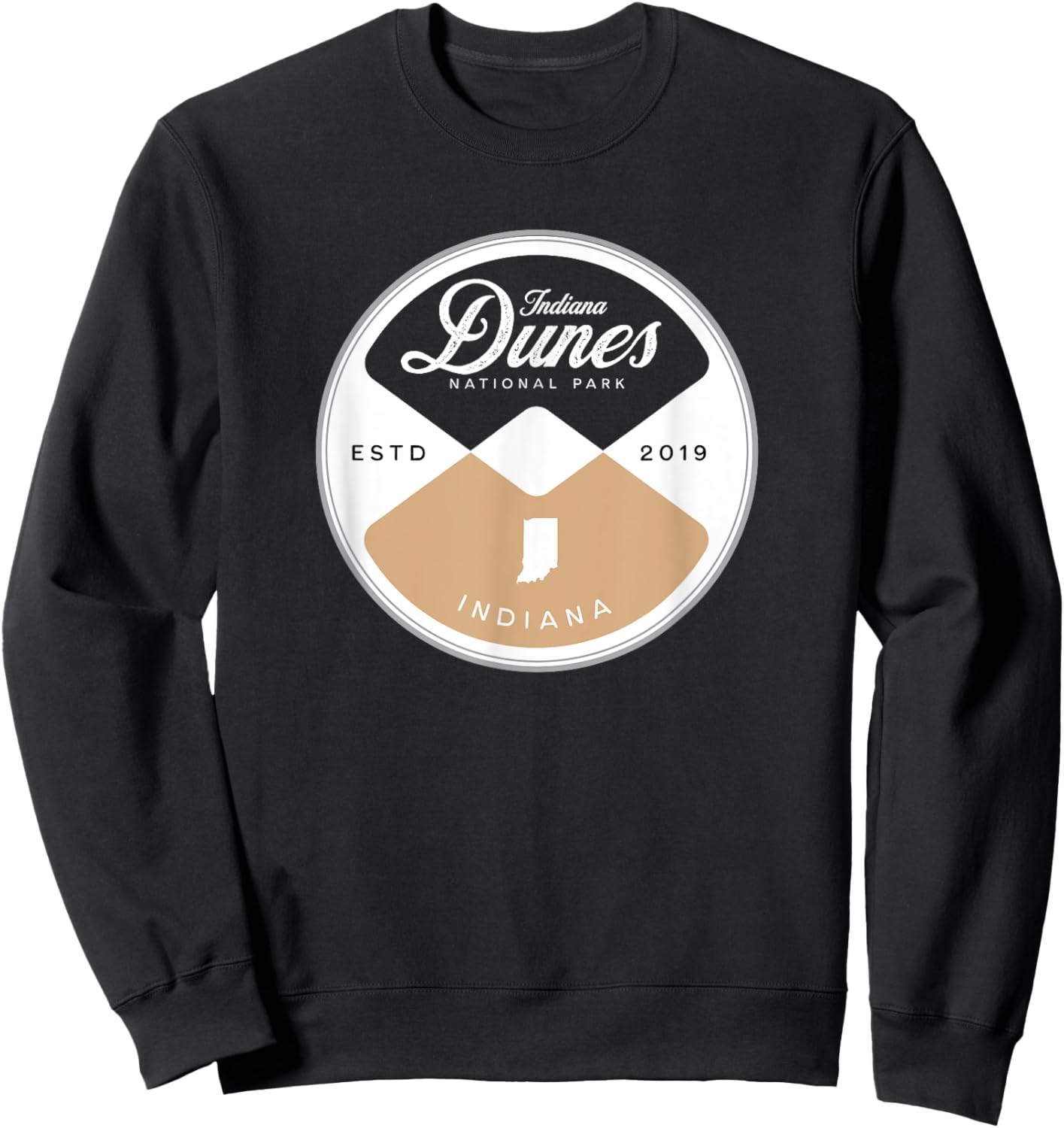 Indiana Dunes National Park Circle Graphic Sweatshirt - Sweatshirt | Black