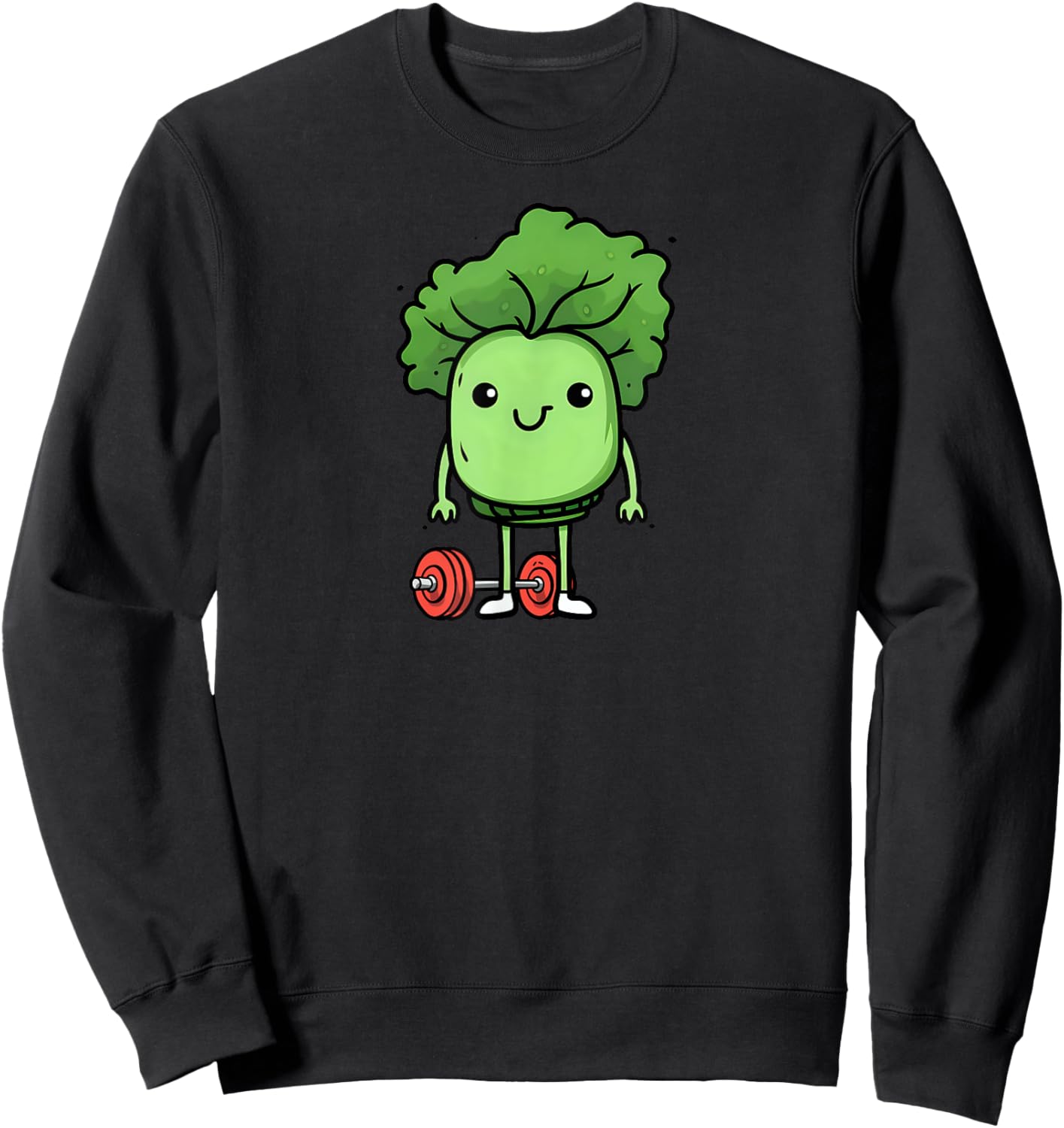 Kale As A Bodybuilder Design Vegan Athlete Sweatshirt - Sweatshirt | Black