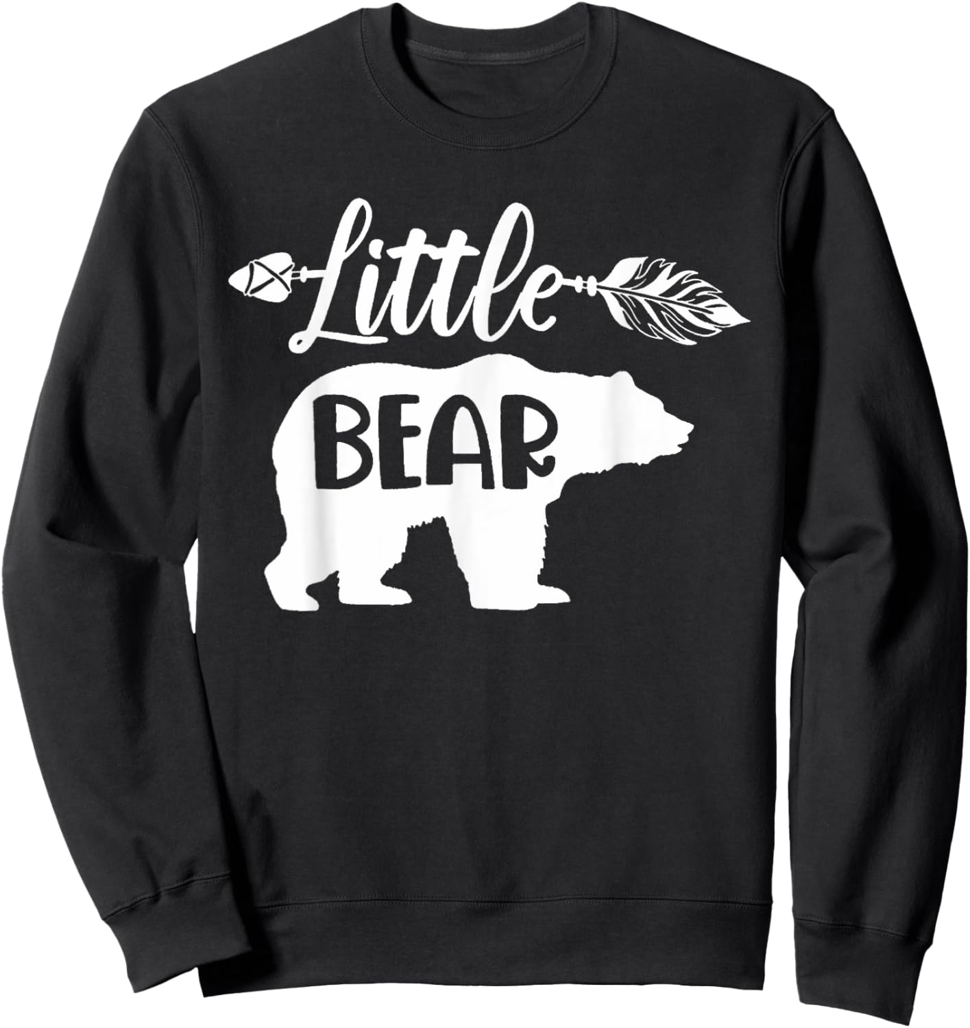 Funny Little Bear Family Matching Kid Men Women Gifts Sweatshirt - Sweatshirt | Black