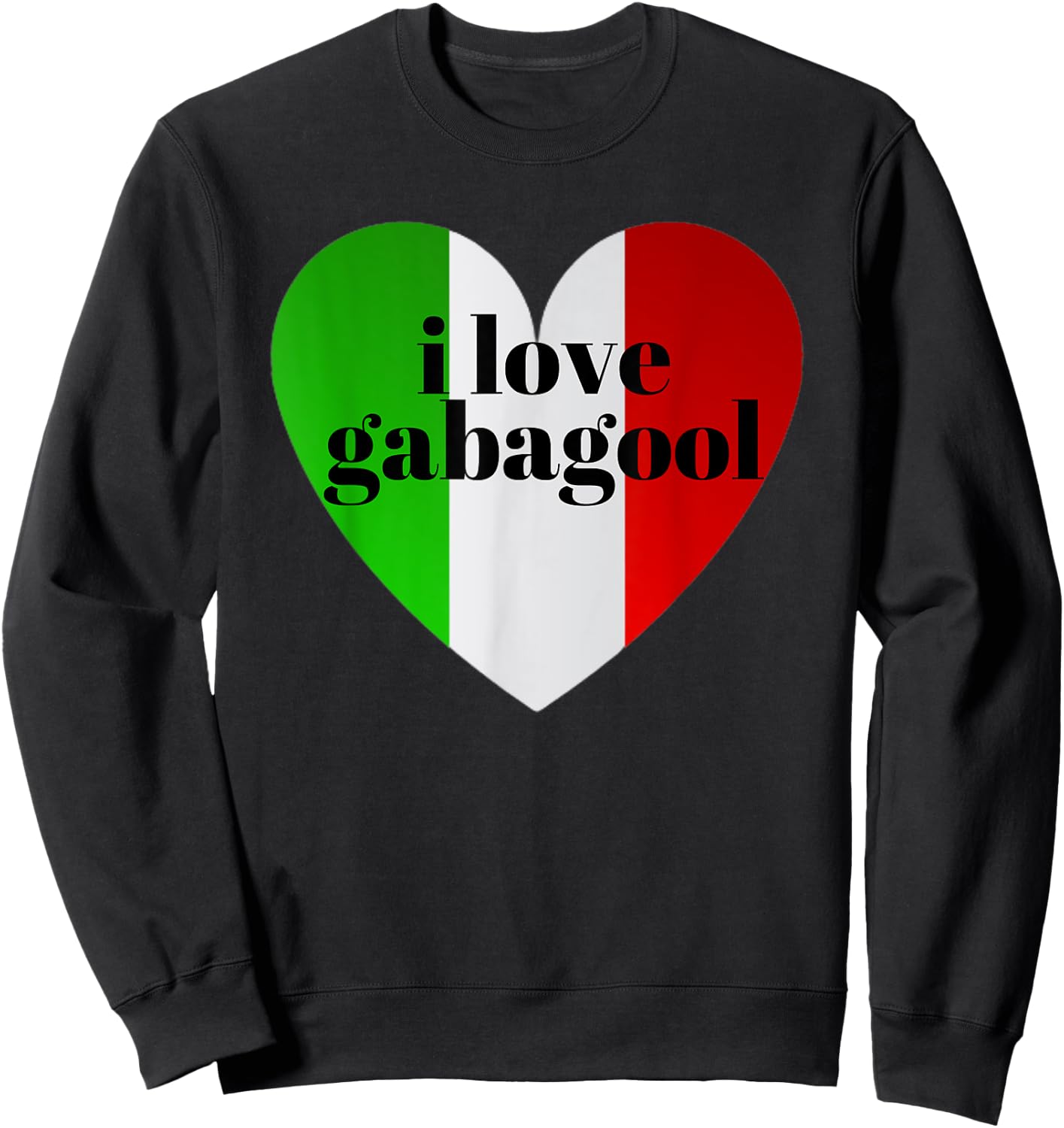 Funny I Love Gabagool Italian Flag Coldcut Humor Slang Men Sweatshirt - Sweatshirt | Black