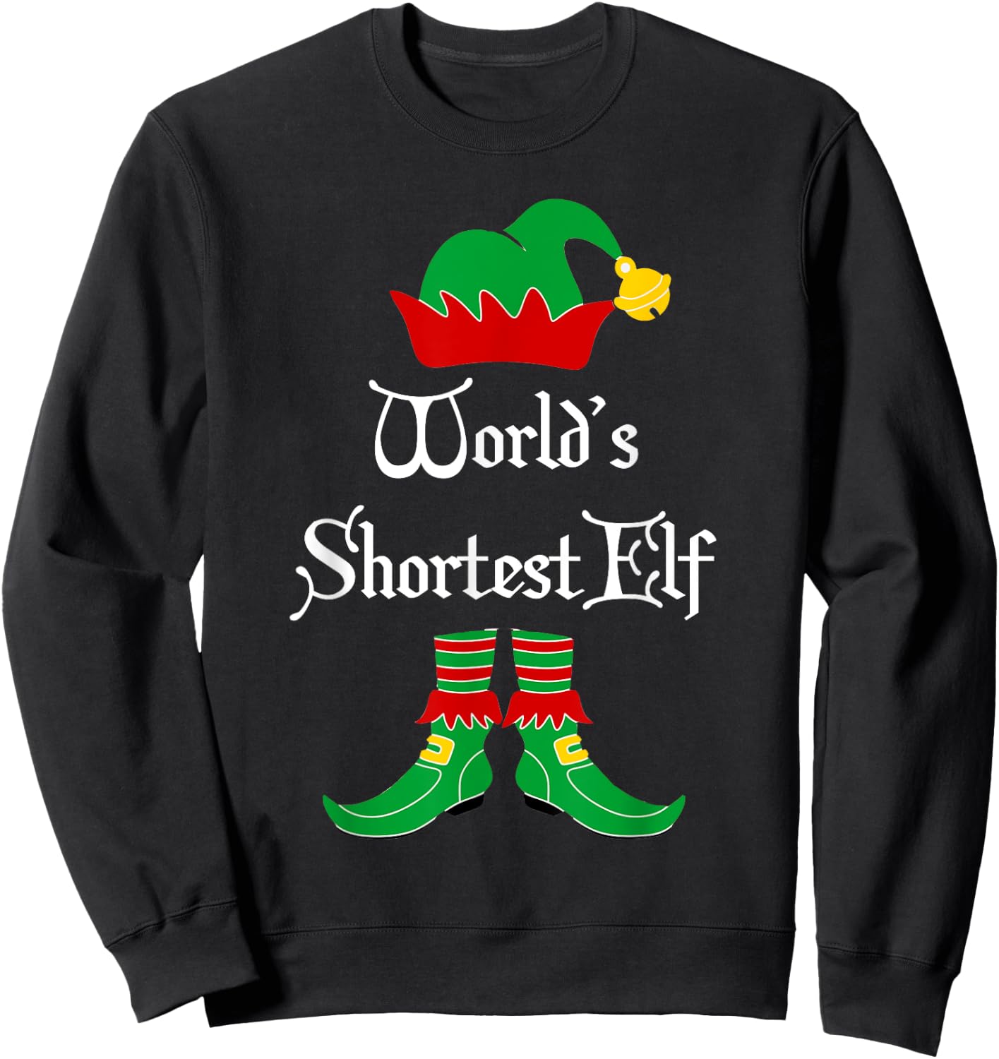 World's Shortest Elf Christmas Elf Shirt Gift Sweatshirt - Sweatshirt | Black