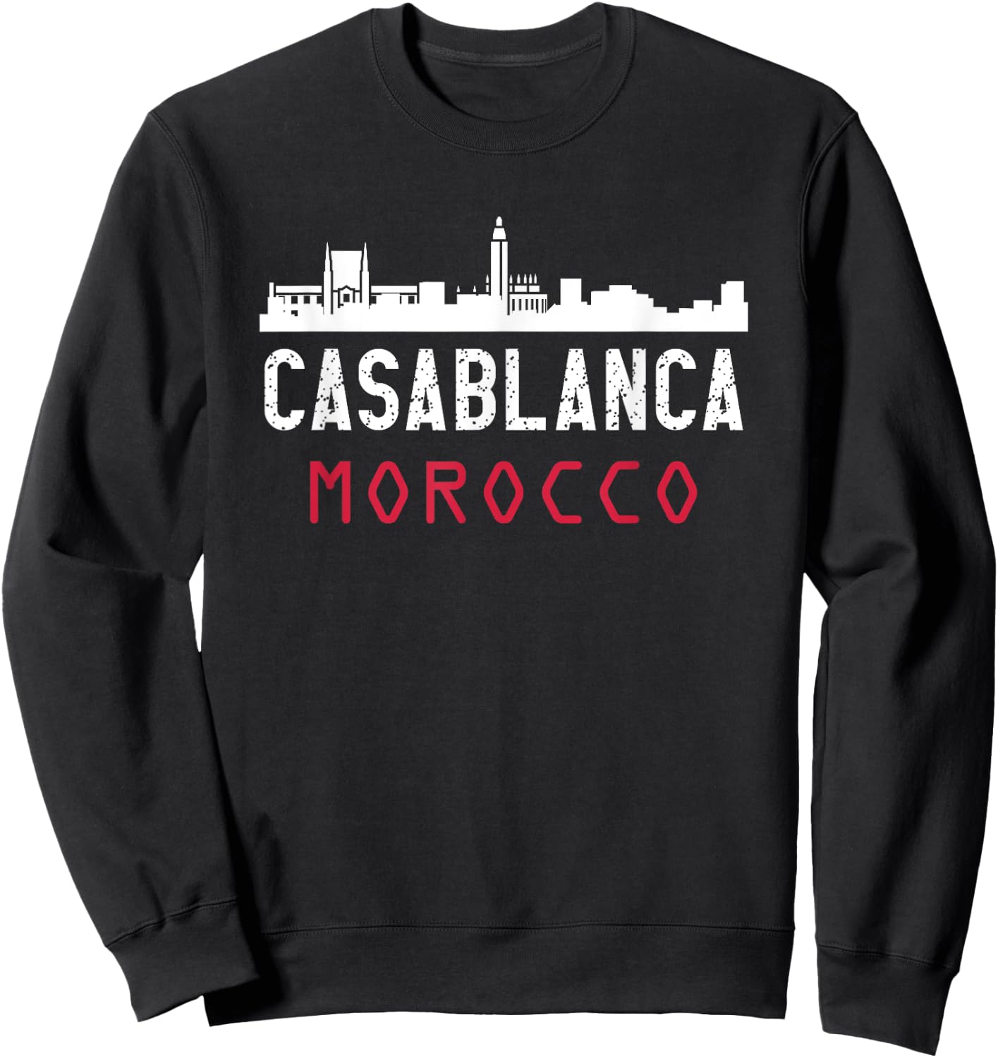 Casablanca Morocco , -Adult, Black, Small, Short Sleeve, , Classic Fit, Polyester 100% Sweatshirt - Sweatshirt | Black