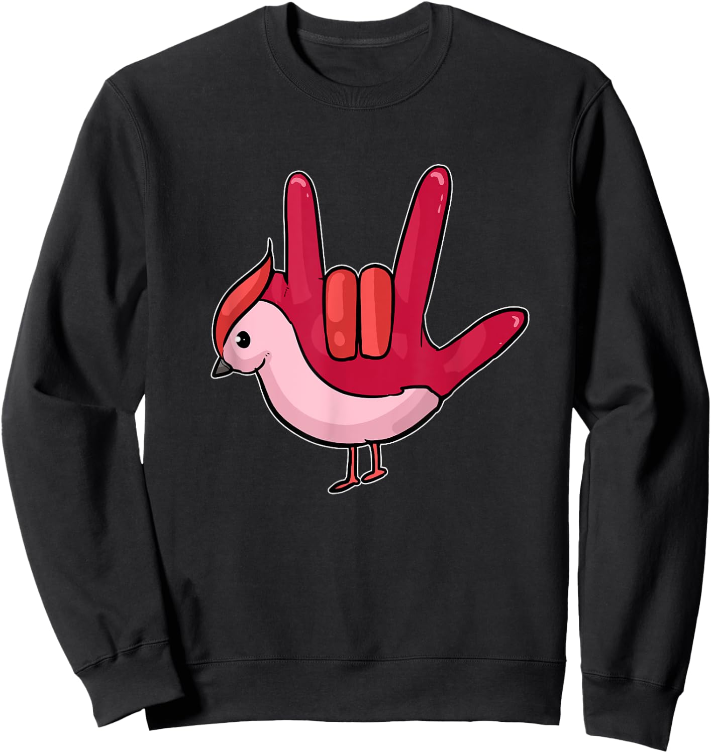 Asl Ily Shirt American Sign Language Bird I love You Gift Sweatshirt - Sweatshirt | Black