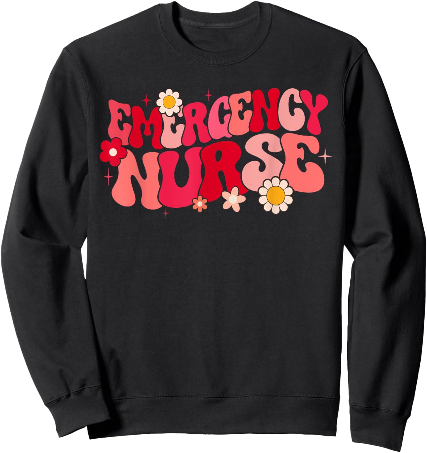 groovy ER Nurse Emergency Nurse School women nursing Room Sweatshirt - Sweatshirt | Black