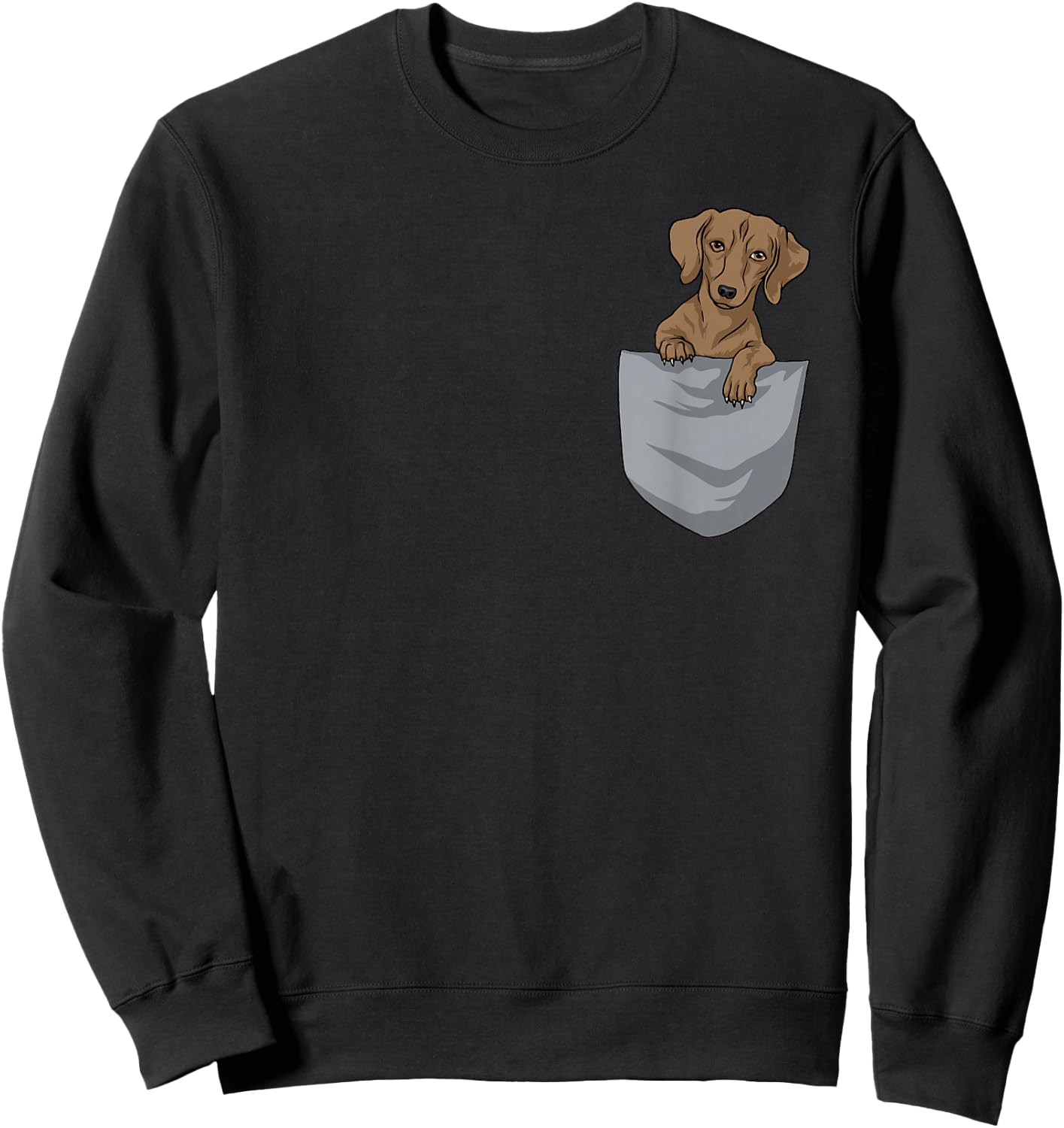 Dachshund Pocket Funny Dachshund Sweatshirt - Sweatshirt | Black