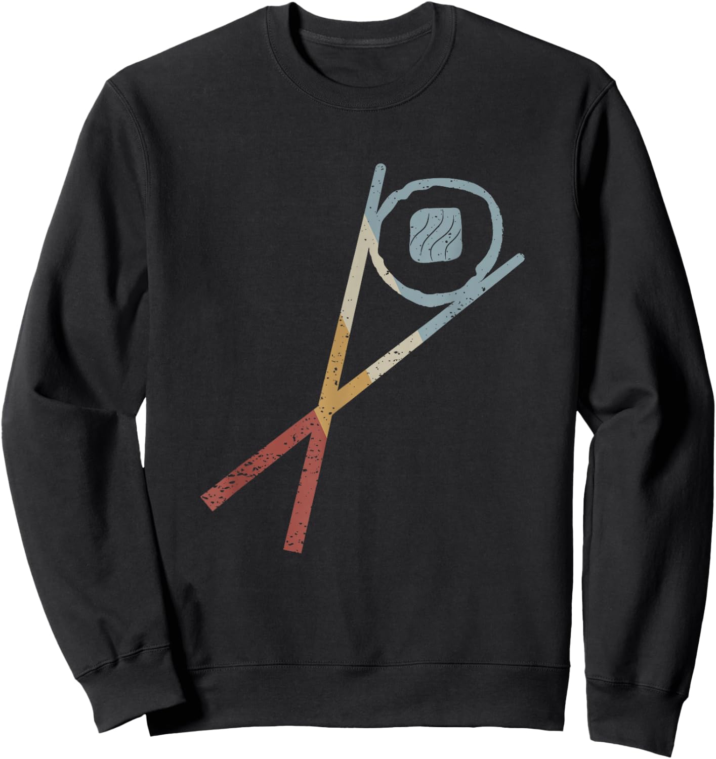 Sushi Sticks Sake Maki Retro Style Vintage Sweatshirt - Sweatshirt | Black