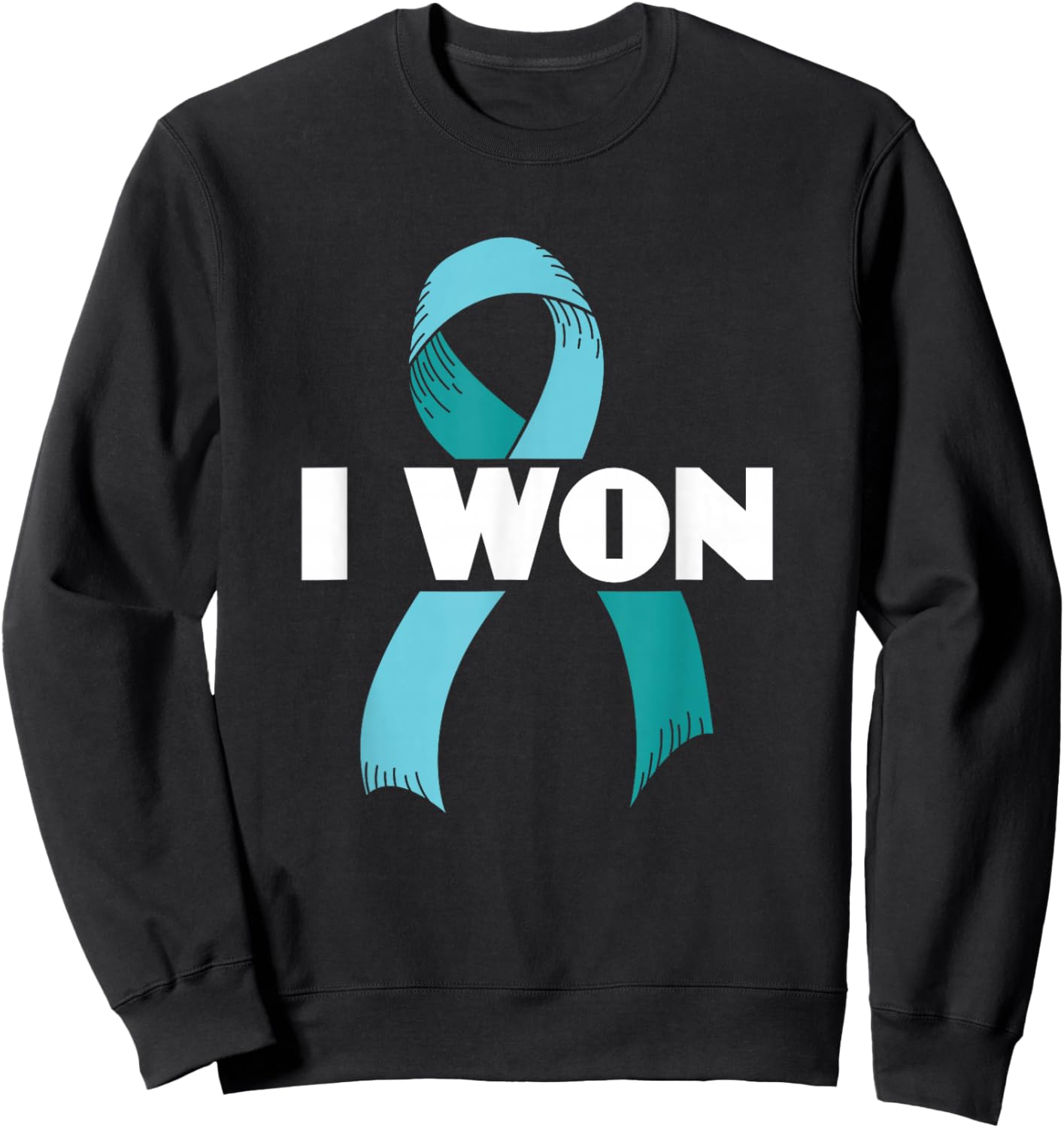 I Won Ovarian Cancer Awareness Ovarian Cancer Warrior Sweatshirt - Sweatshirt | Black