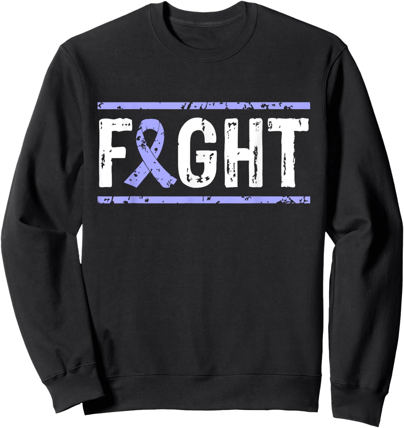 Cancer Warriors co Gastric Cancer Awareness Fight Cancer Periwinkle Ribbon for -Adults, Black, Small Sweatshirt - Sweatshirt | Black