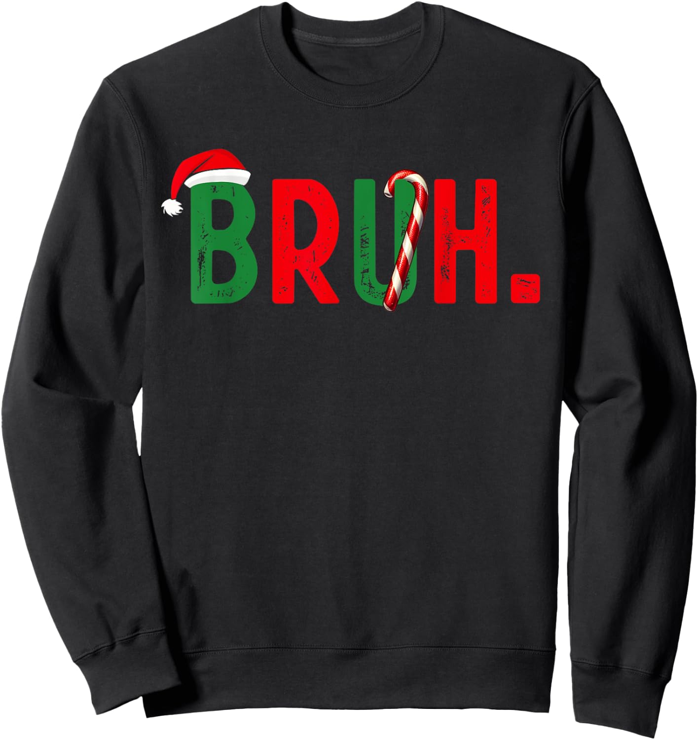 Family Candy Bruh Funny Christmas Boys Kids Xmas Pajamas Sweatshirt - Sweatshirt | Black