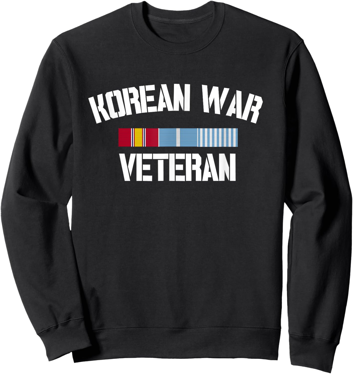 Patriotic American Creations by Revinct Designs Korean War Veteran Pride Korea Service Ribbon Sweatshirt - Sweatshirt | Black